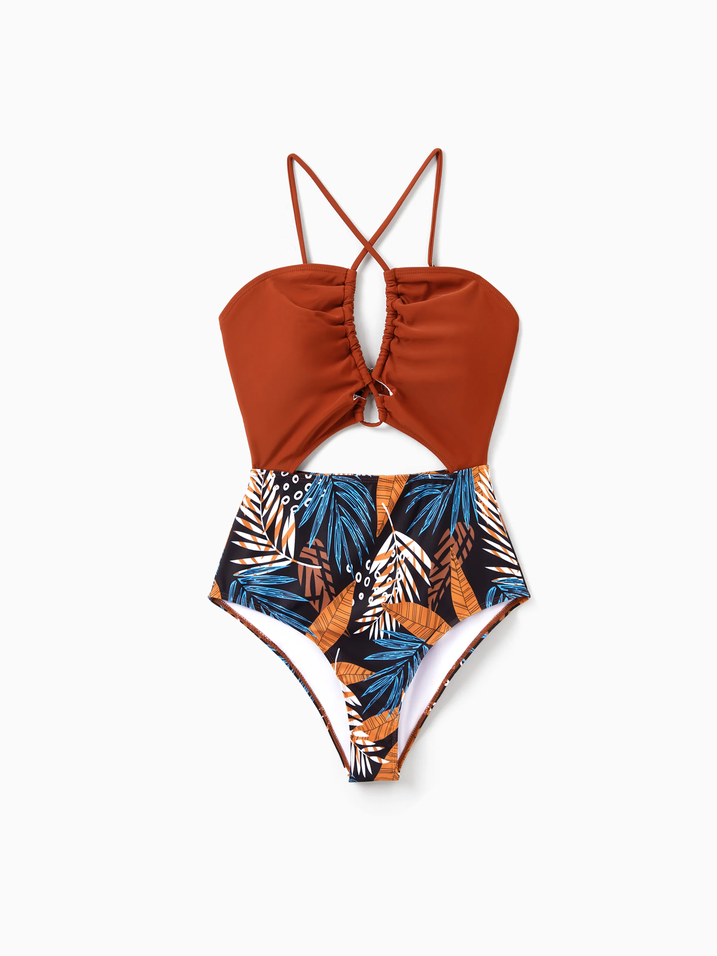 

Tropical Family Swimwear with Hanging Strap for Unisex - Tight Polyester Spandex