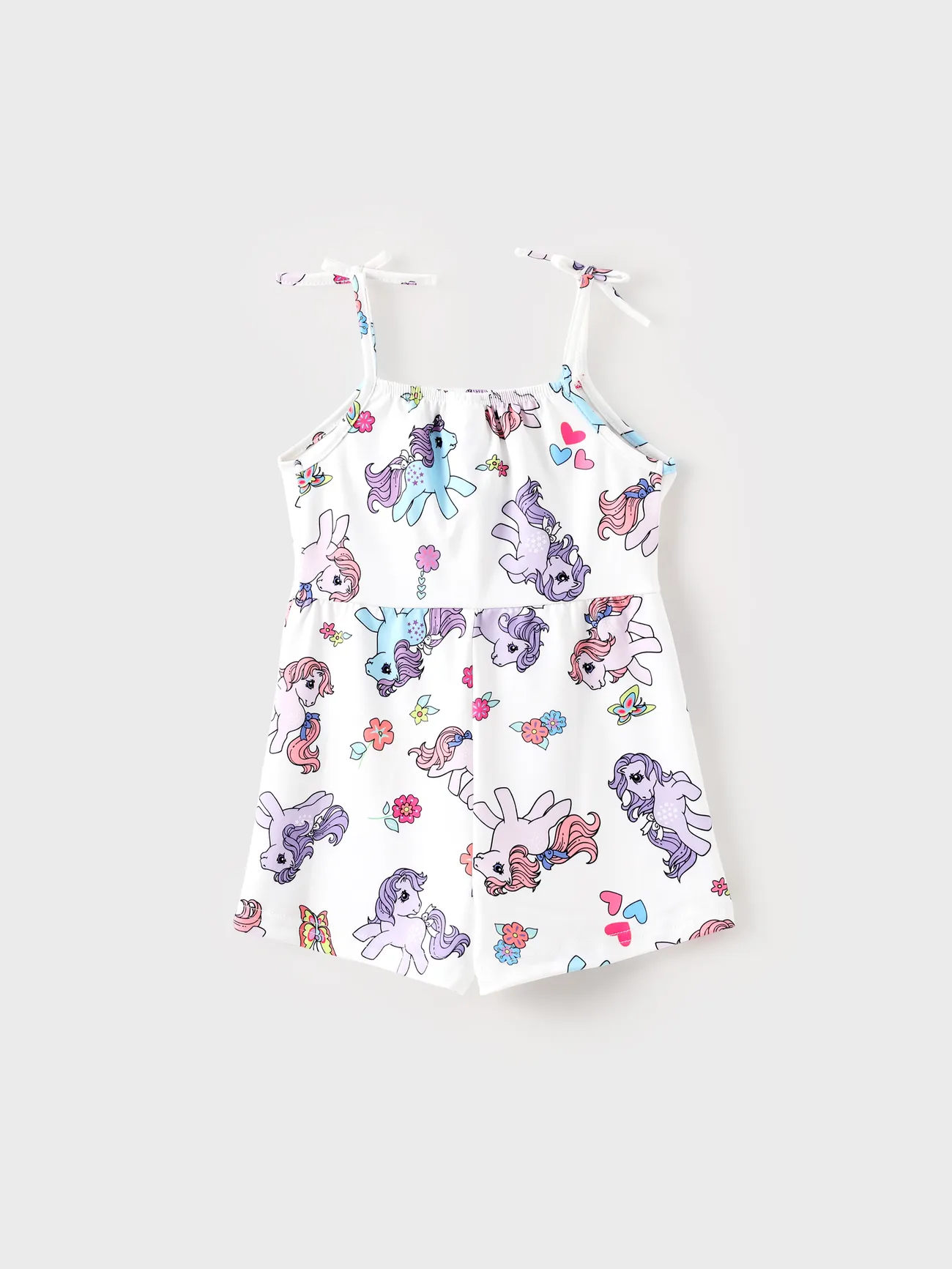 White - My Little Pony Toddler Girl Printed Spaghetti Strap Jumpsuit - image 2