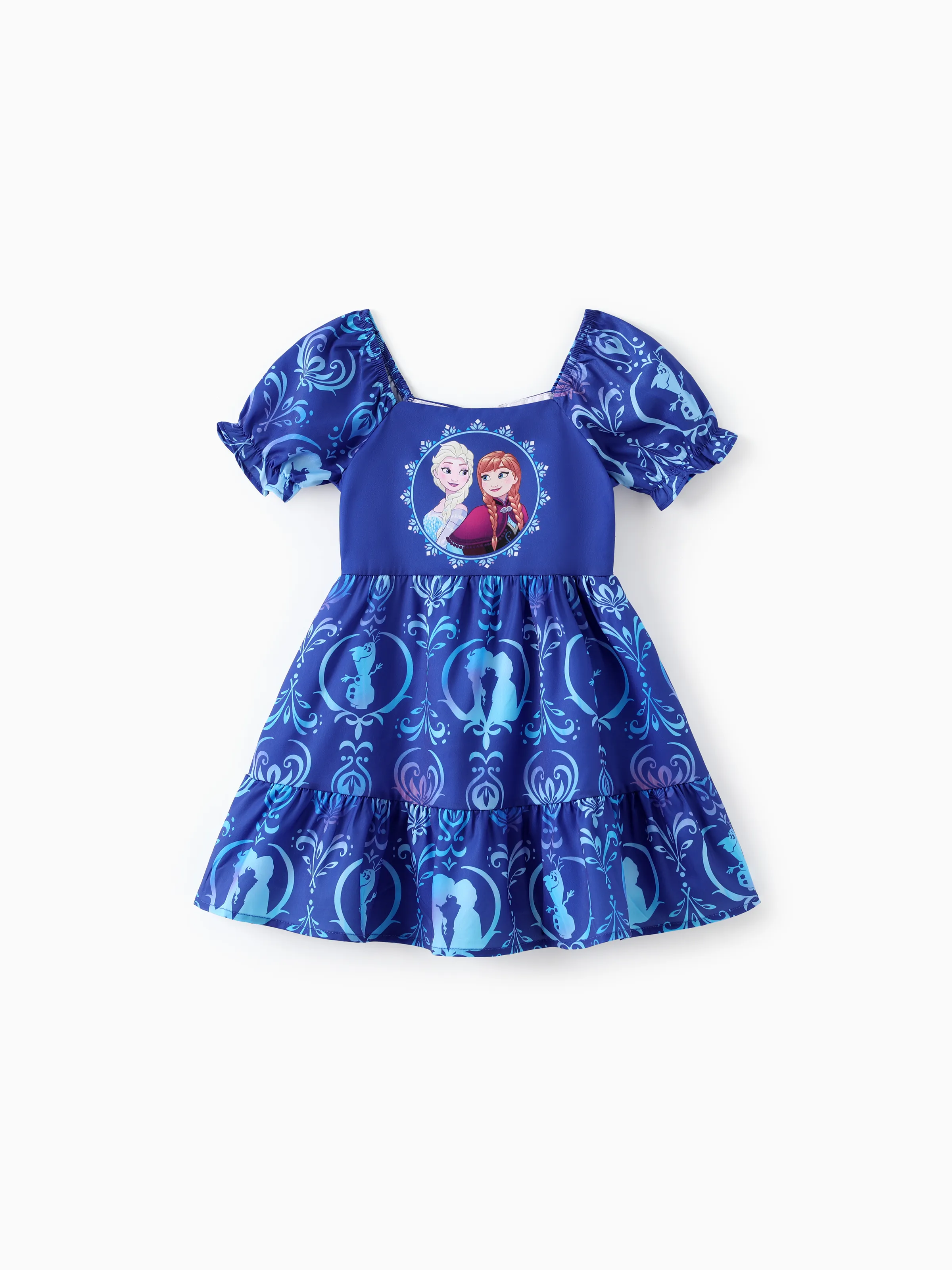 

Disney Frozen Family Matching Elsa Anna Olaf Print Puff-sleeve Dress/ Polo Shirt