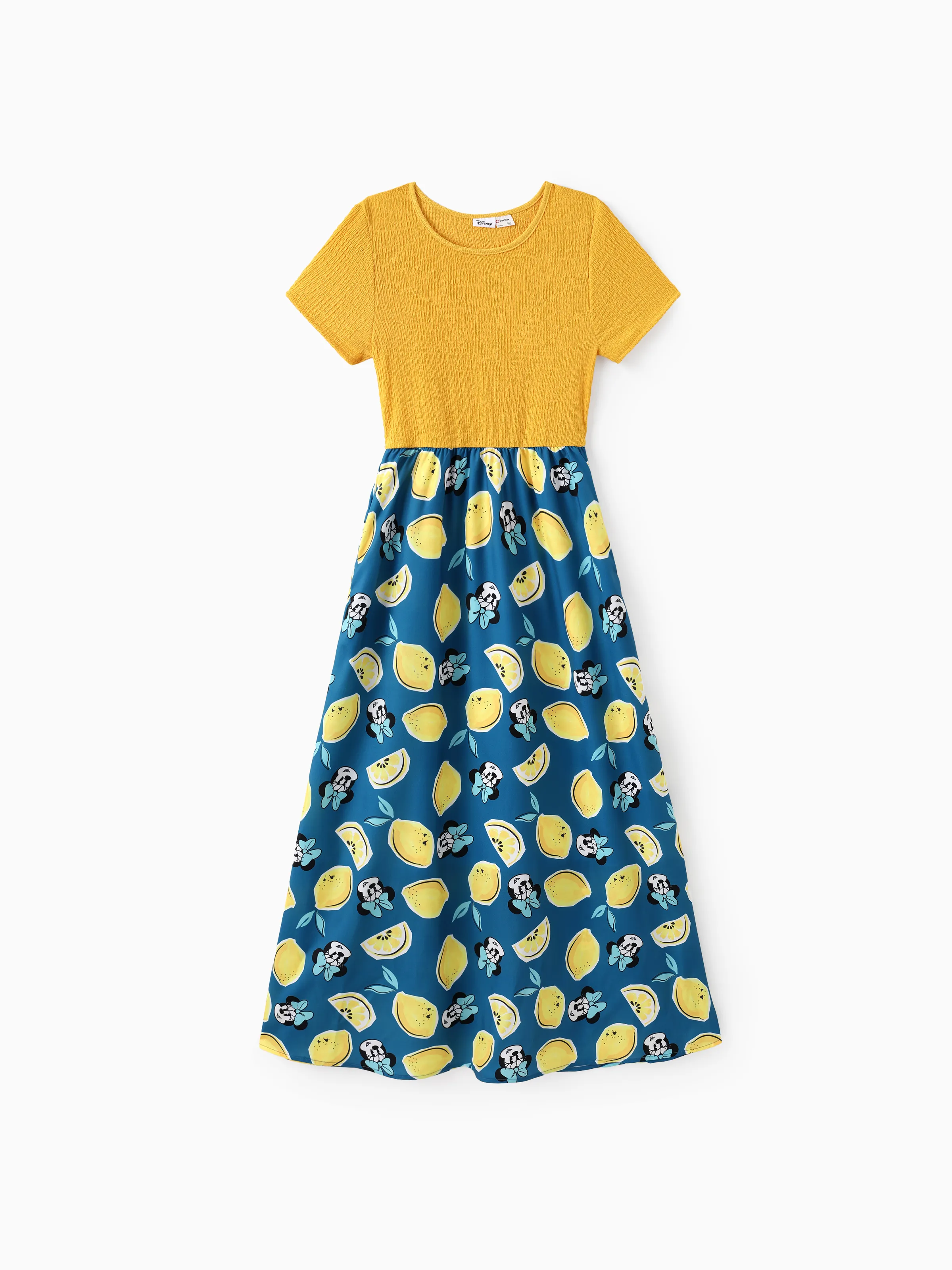 

Disney Mickey and Friends Mommy and Me Lemon Minnie Print Casual Flutter Dress