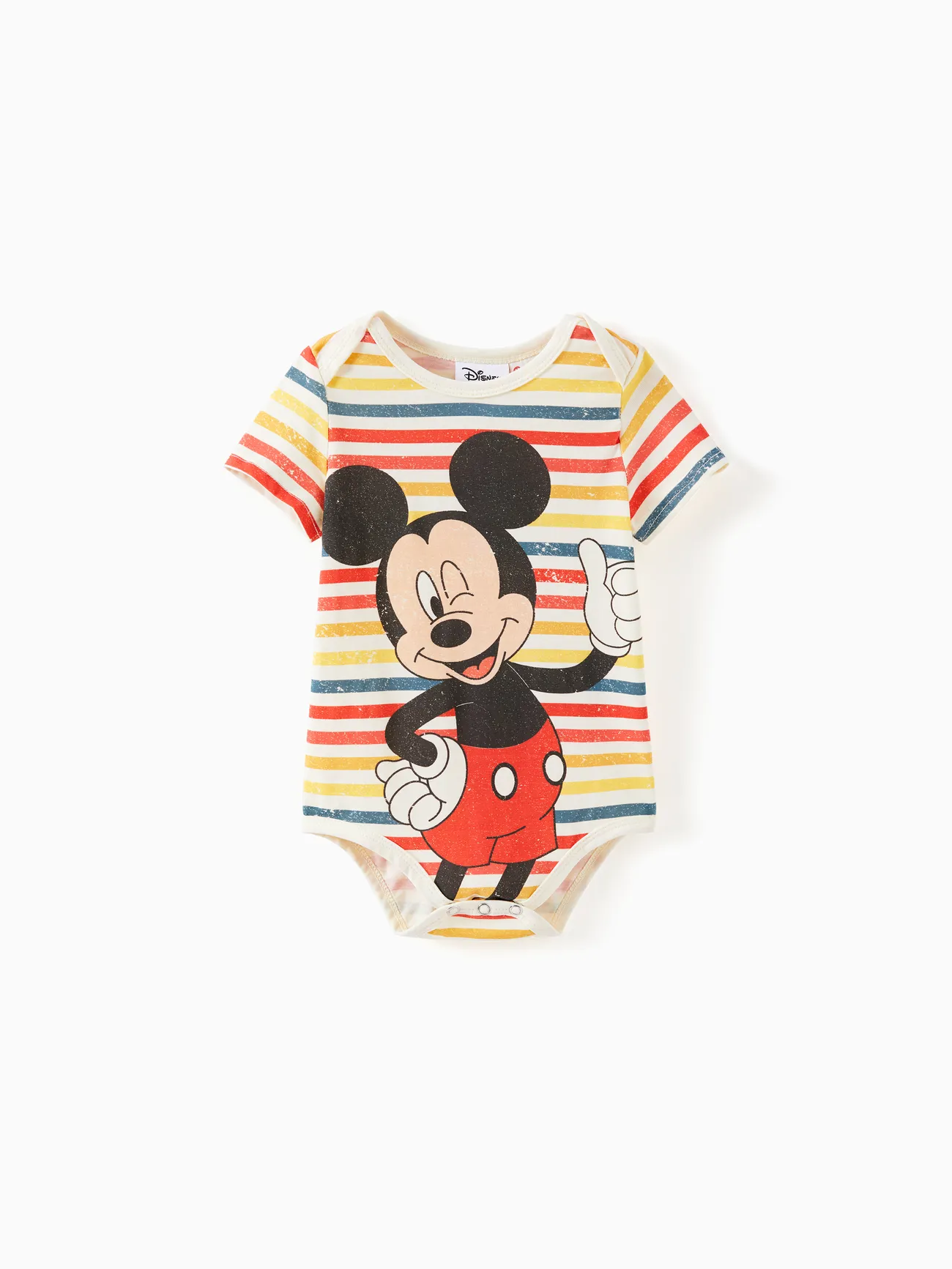 Baby - Disney Mickey and Friends Family Matching Vintage Striped Print Short-sleeve Top/Romper - Creamy White - image 12