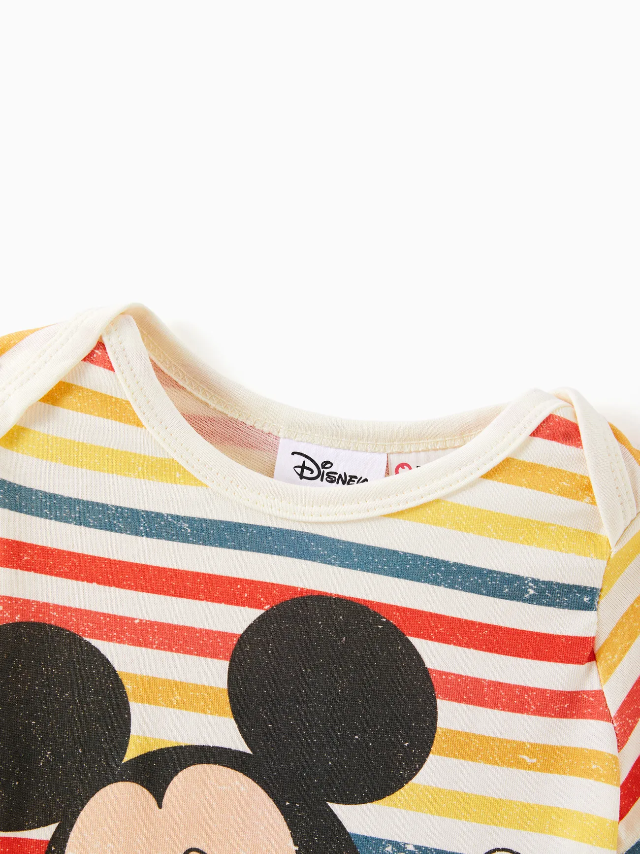 Baby - Disney Mickey and Friends Family Matching Vintage Striped Print Short-sleeve Top/Romper - Creamy White - image 14
