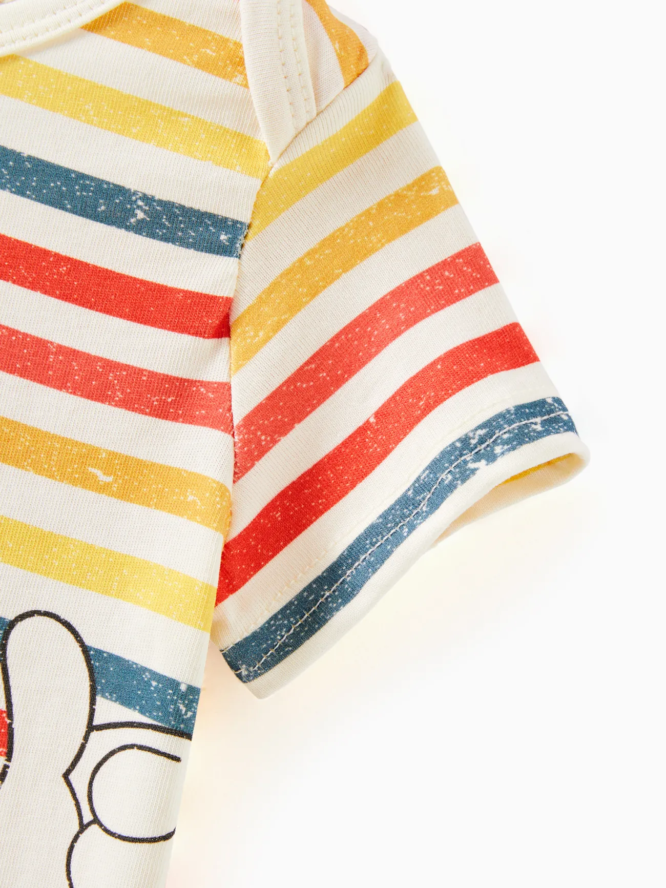 Baby - Disney Mickey and Friends Family Matching Vintage Striped Print Short-sleeve Top/Romper - Creamy White - image 15