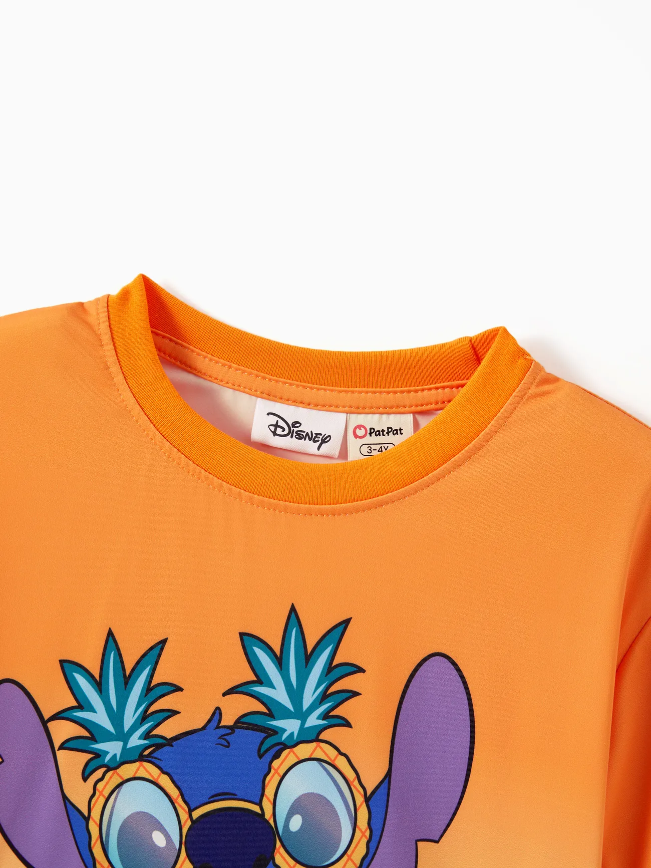 Kids - Disney Stitch Family matching 1pc Character Pineapple Pattern Gradient Short-sleeve Cooling Top/Romper - Orange - image 9