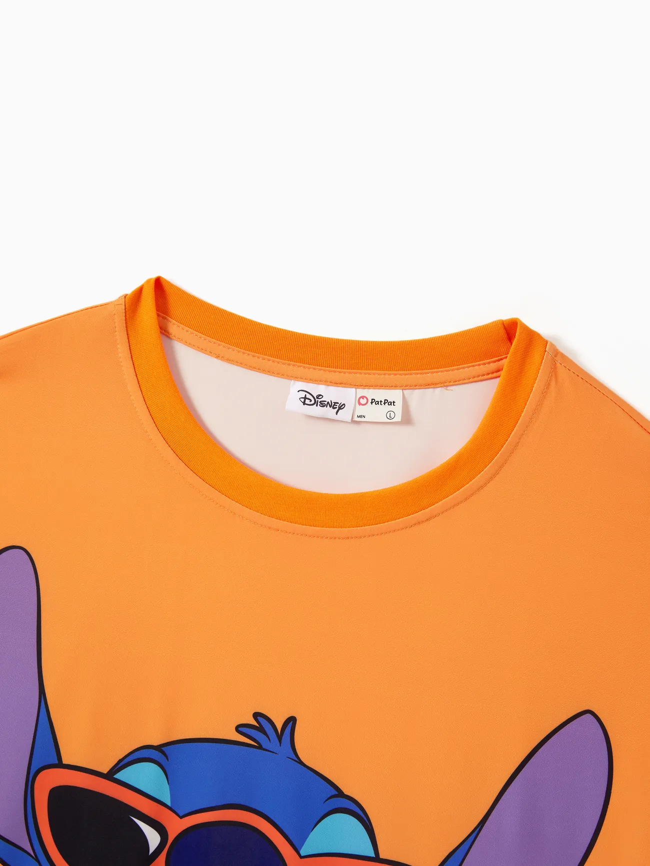 Men - Disney Stitch Family matching 1pc Character Pineapple Pattern Gradient Short-sleeve Cooling Top/Romper - Orange - image 19