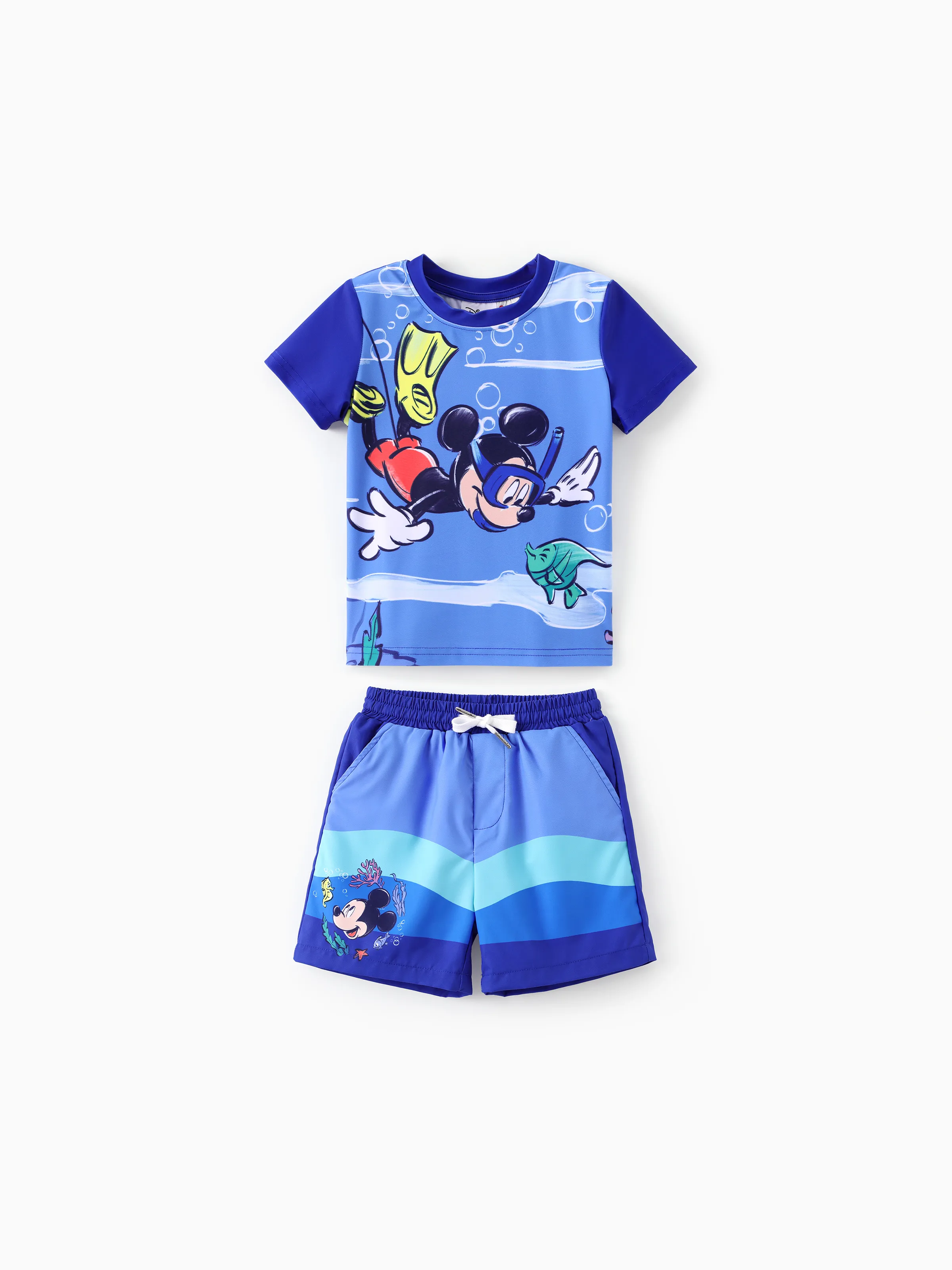 

Disney Mickey and Friends Toddler Boy 2pcs Ocean Print Top And Shorts Swimwear Set