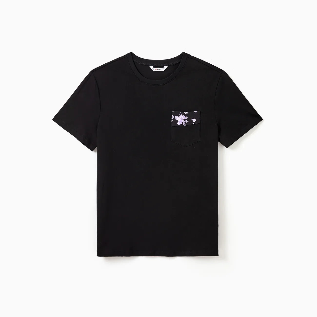 Family Matching Sets Black Short Sleeves Tee or Drawstring Front Shirred Back Strap Satin Slip Dress