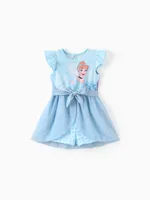 

Disney Princess Ariel/Jasmine/Rapunzel/Moana 1 pc Toddler Girl Character Print Bowknot Mesh Ruffled Romper