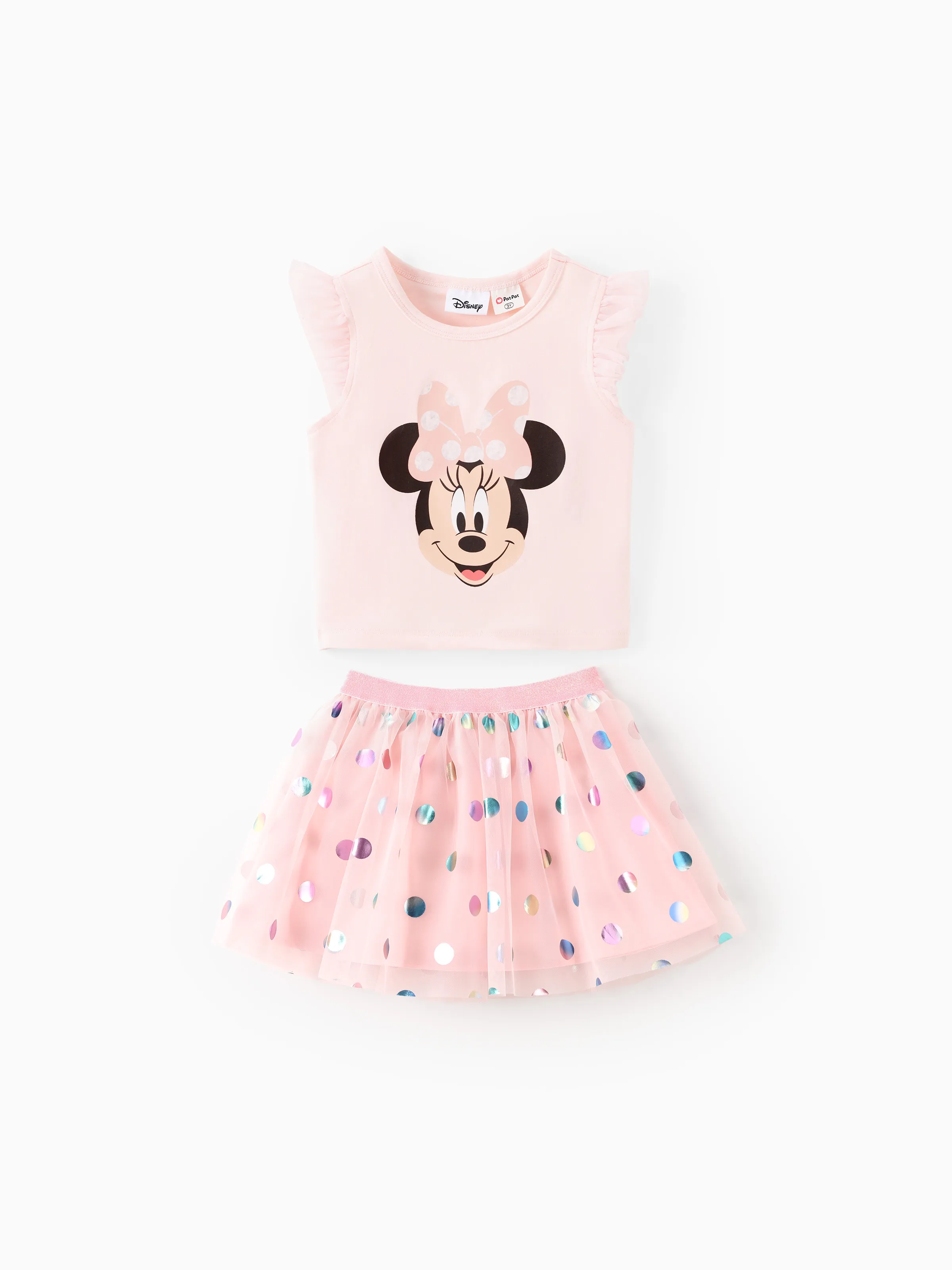 Disney Mickey and Friends 2 unidades Niño pequeño Chica Volantes Infantil Traje de falda Rosa claro