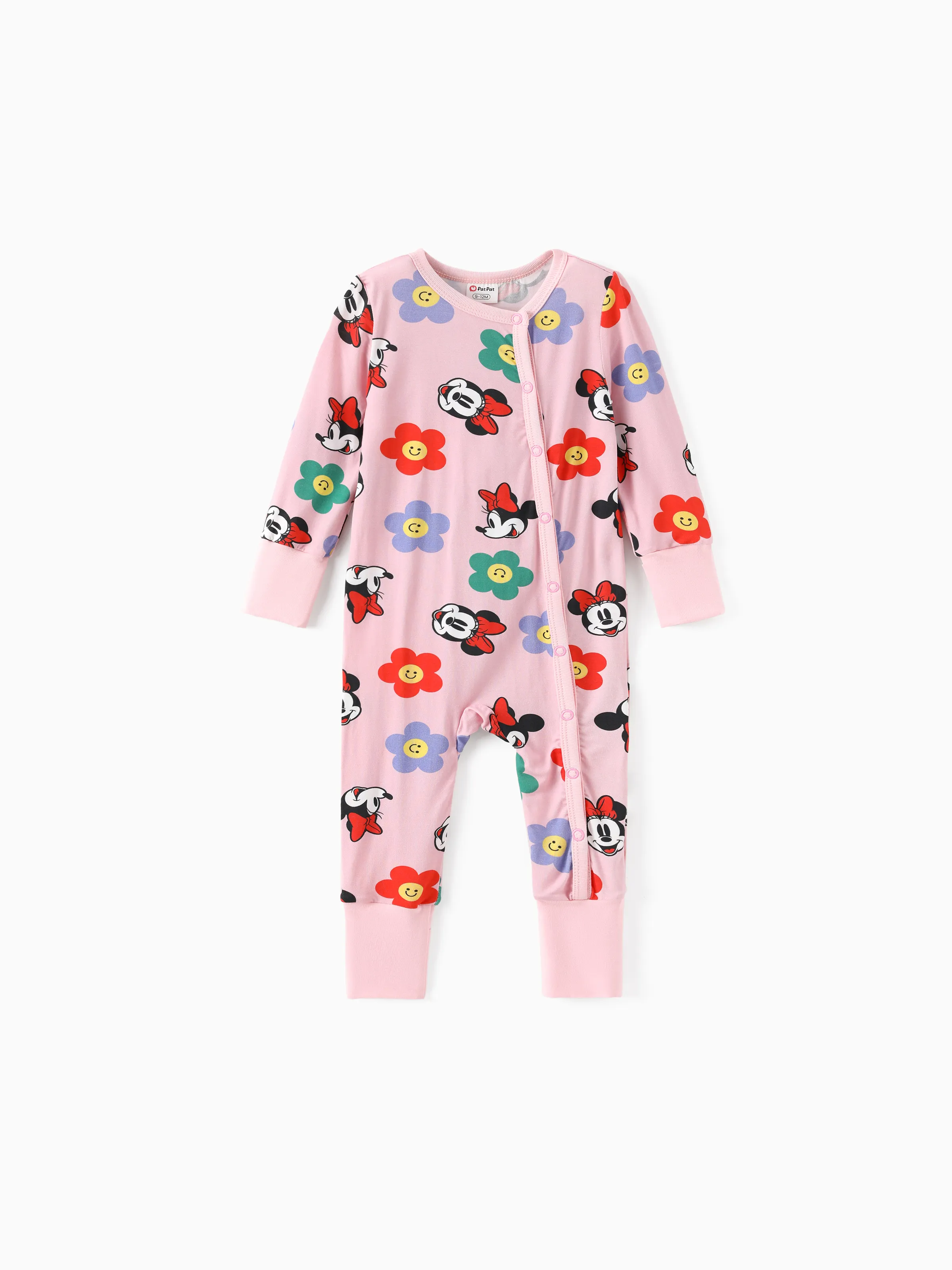 Disney Mickey and Friends Bamboo Baby Girl Minnie Floral Print Jumpsuit 