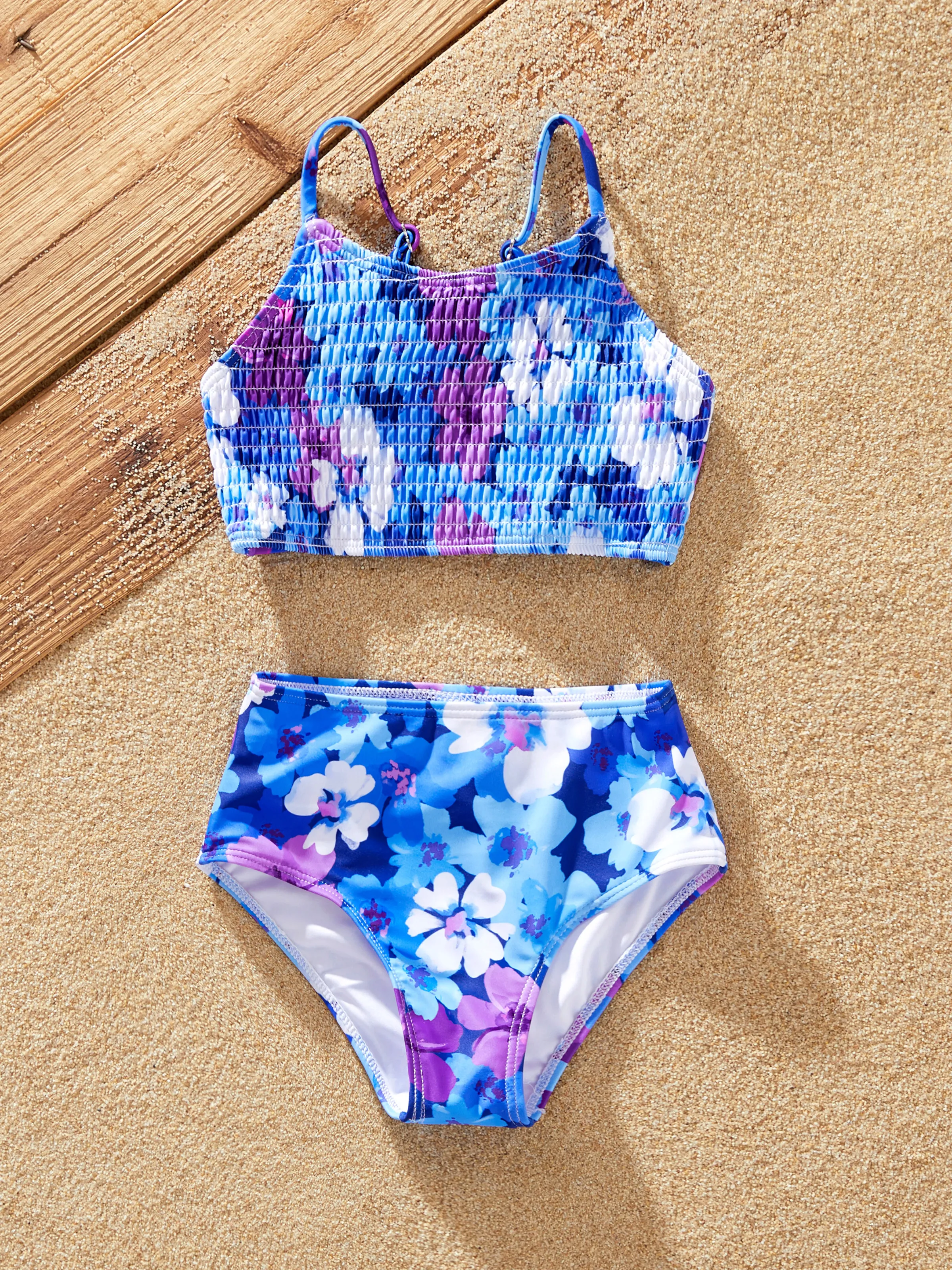 

Family Matching Flora Swim Trunks or Smocking Strap two-piece Swimsuit