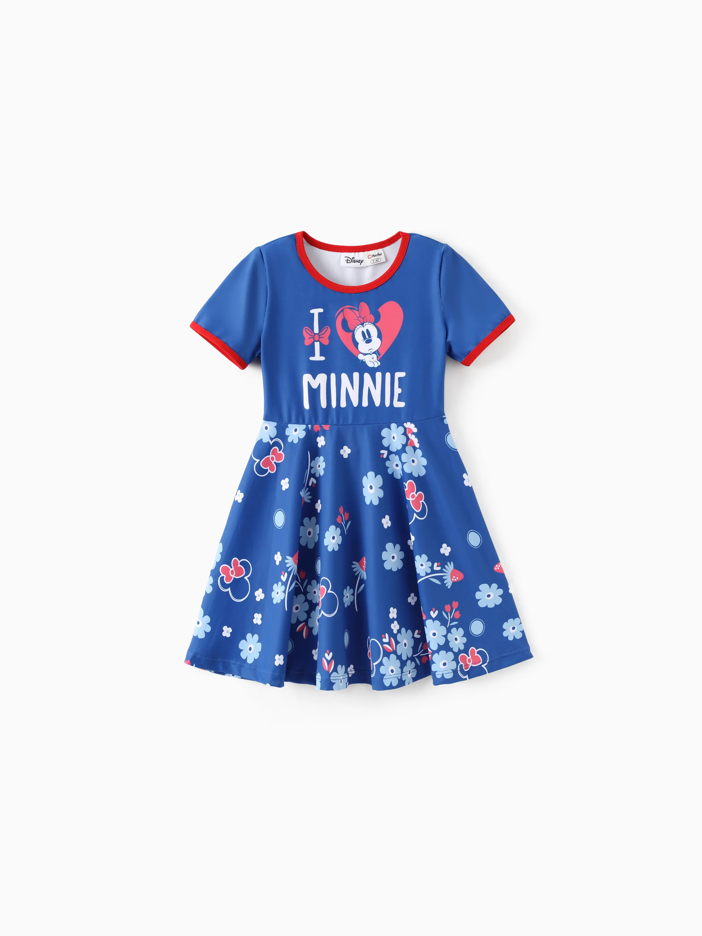 

Disney Mickey and Friends Family matching Floral Print Dresses/ Colorblock Cotton Top