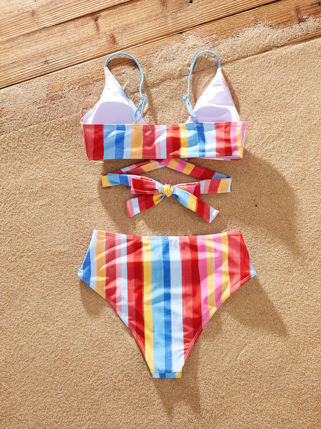 Women - Family Stripe Swimwear Set - Unisex Casual Matching Outfits - Multi-color - image 5