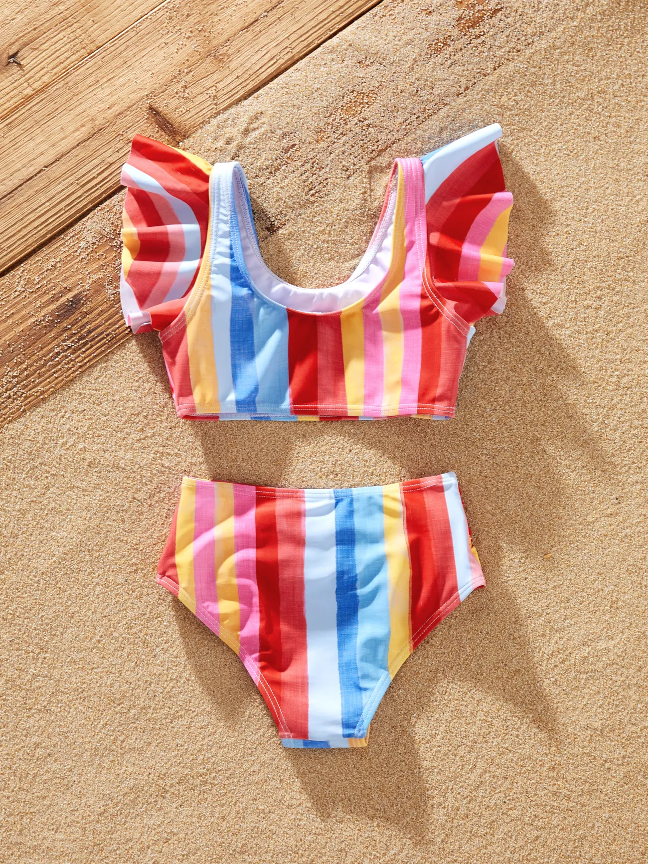 Girl - Family Stripe Swimwear Set - Unisex Casual Matching Outfits - Multi-color - image 10