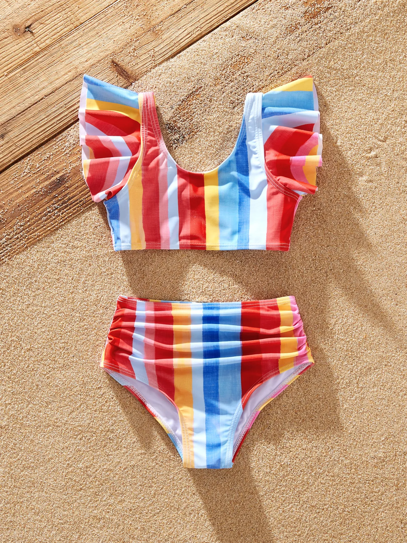 Girl - Family Stripe Swimwear Set - Unisex Casual Matching Outfits - Multi-color - image 9