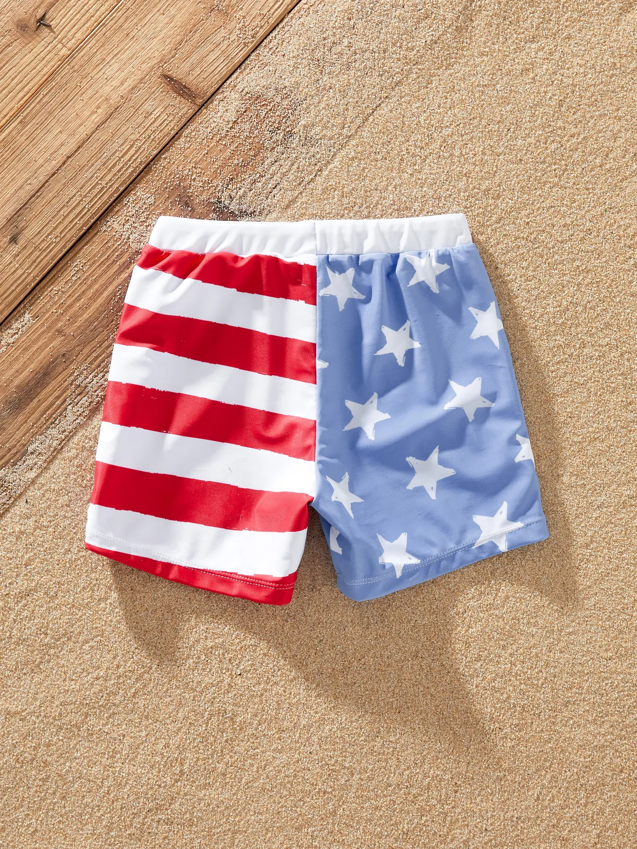 Boy - Matching Family 4th of July Swimsuits ( Ruffled Layers V-neck One-Piece Patriotic Swimwear) - Blue - image 13