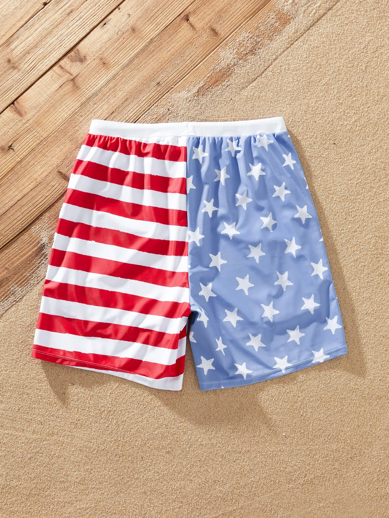 Men - Matching Family 4th of July Swimsuits ( Ruffled Layers V-neck One-Piece Patriotic Swimwear) - Blue - image 18