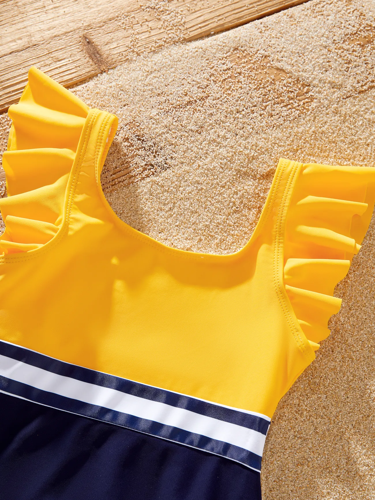 Girl - Matching Family Swimsuits (Stripe & Colorblock) - One Piece Swimsuit or Swim Trunks Shorts - ColorBlock - image 9