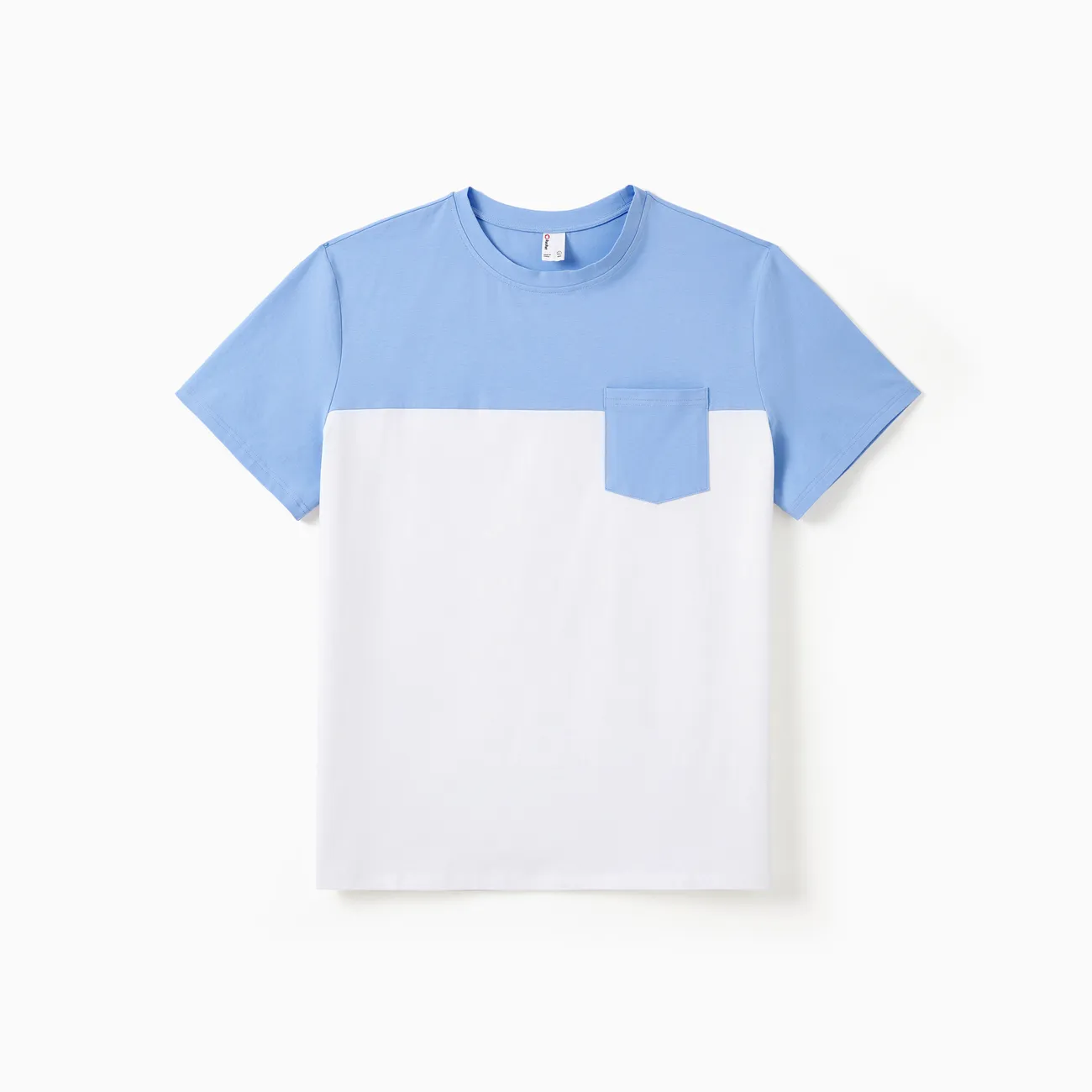 Family Matching Blue Cotton T-Shirt or Leaf Print Blue Smoking Flutter-sleeve Dress