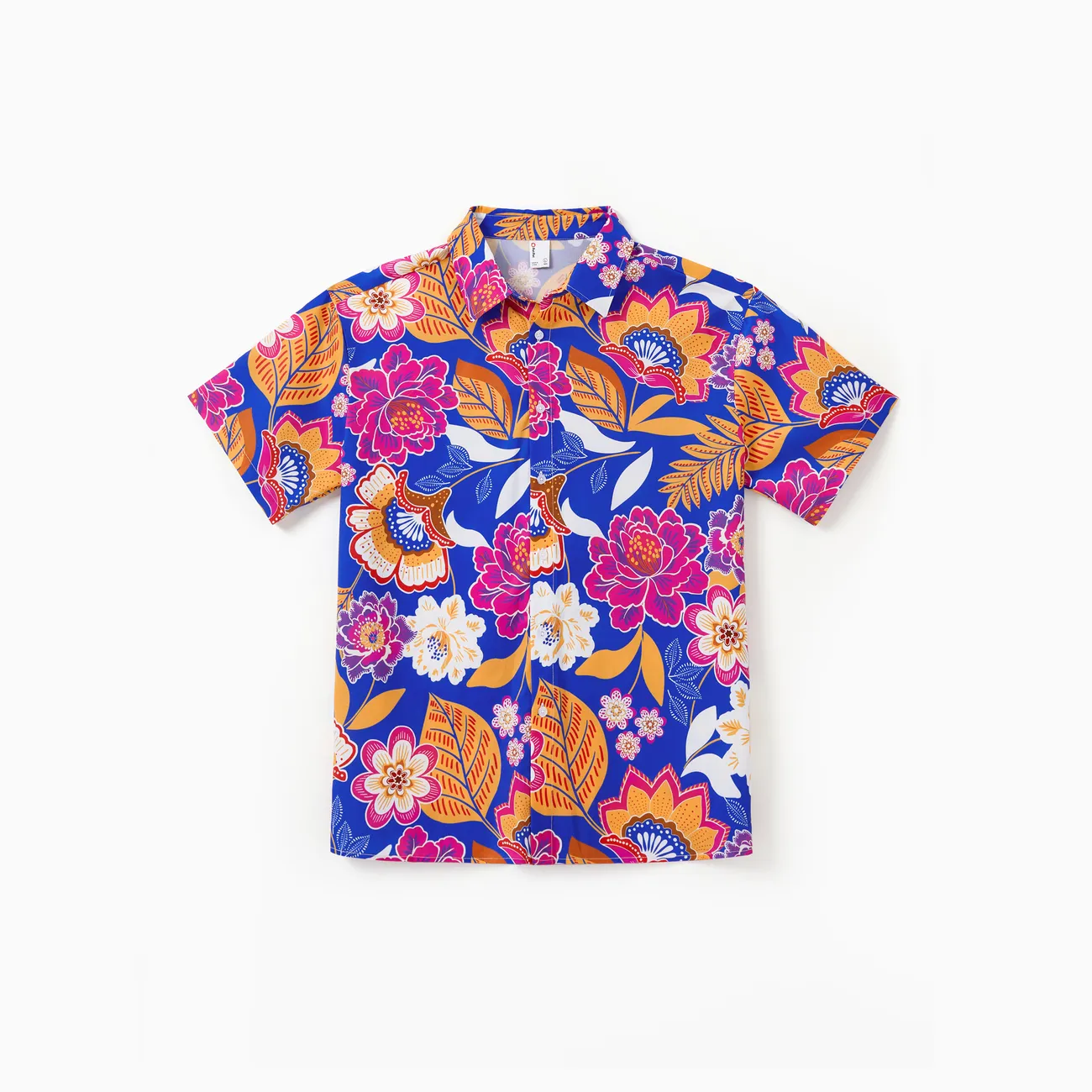 Family Matching Hawaiian Outfits Tropical Floral Print Vacation Clothes Strap Belted Dress or Short-sleeve Shirts Summer Beachwear Set