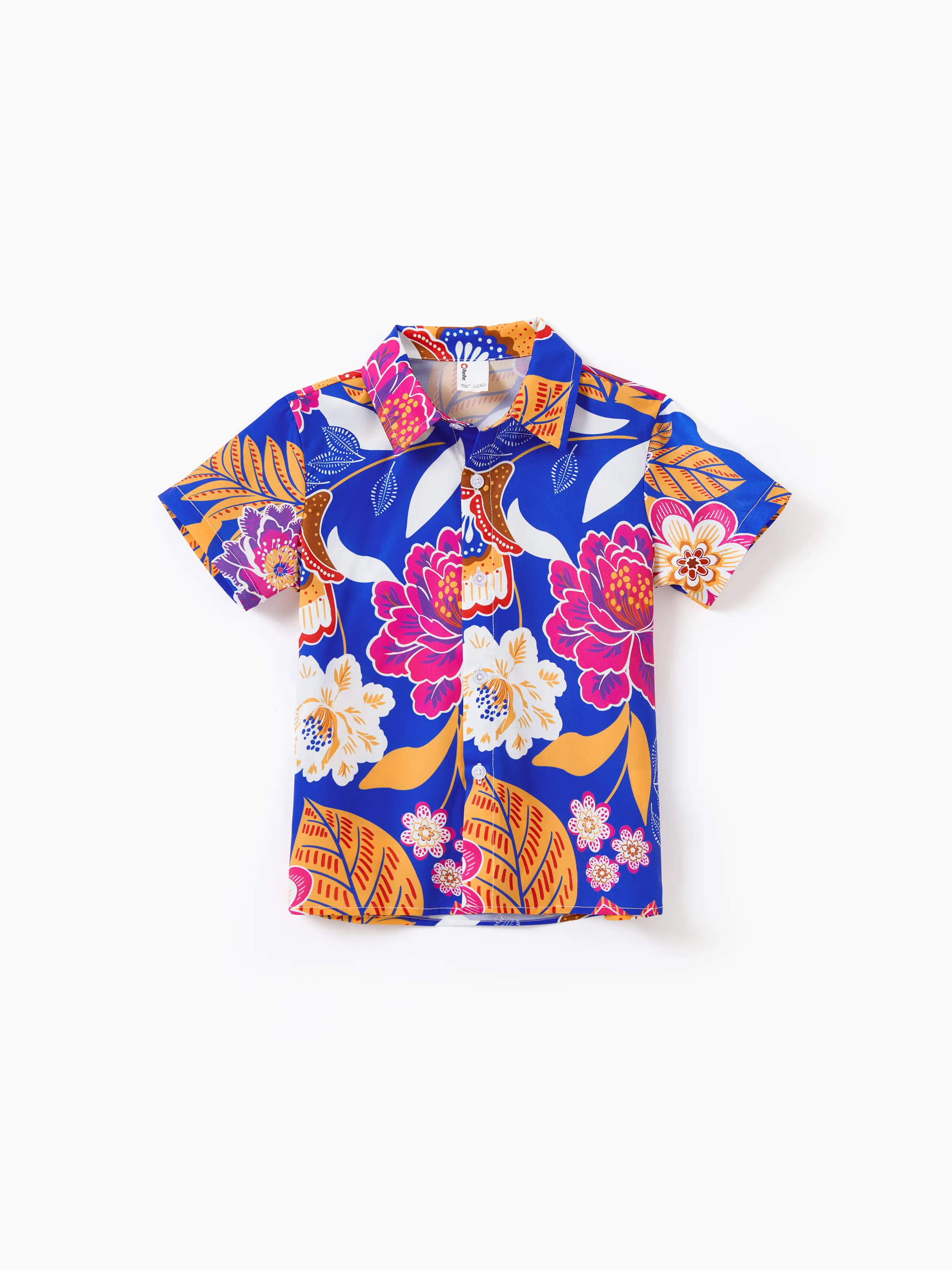 

Family Matching Hawaiian Outfits Tropical Floral Print Vacation Clothes Strap Belted Dress or Short-sleeve Shirts Summer Beachwear Set