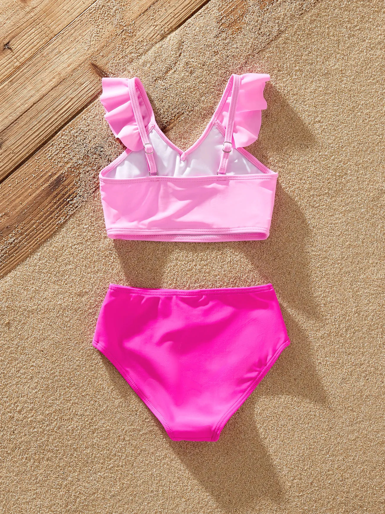 Girl - Family Casual Stripe Swimwear, 2 Pieces, Unisex, 90% Polyester, Matching Outfits - Pink - image 10