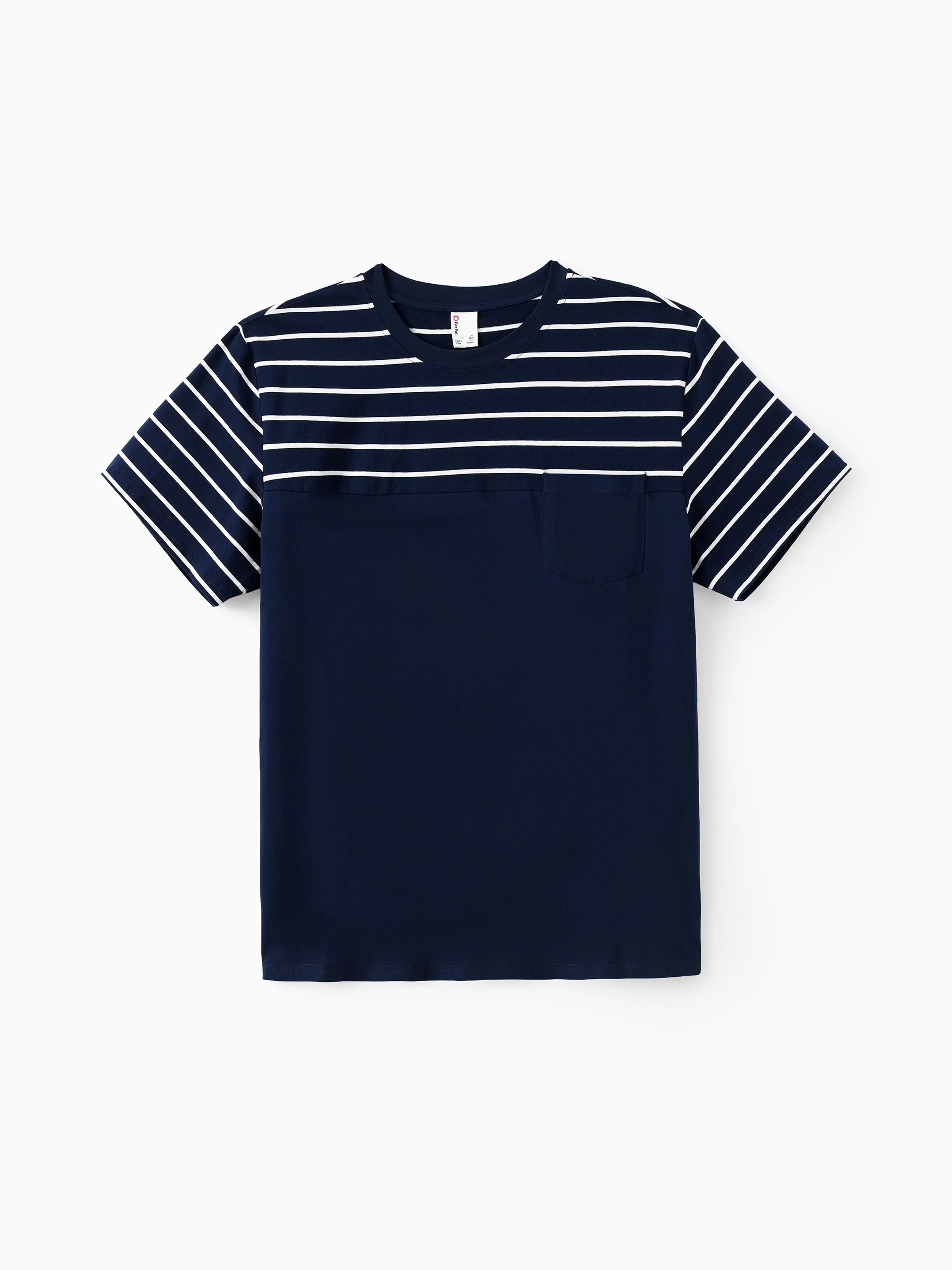 

Navy Blue Striped Matching Family Outfits Cotton Stripe Casual Summer T-Shirt & Short-sleeve Belted Dress Sets for Mom, Dad, Kids & Baby Classic Nautical Family Look