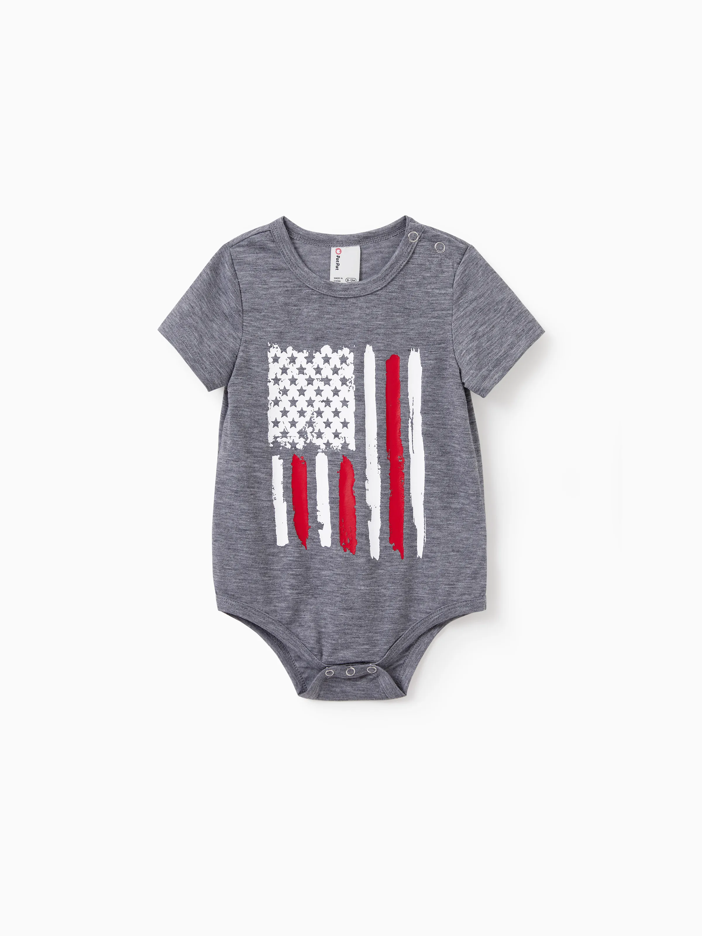 

Independence Day USA Family Outfit Matching Family 4th of July T-Shirts Patriotic Brush Stroke American Flag Tee