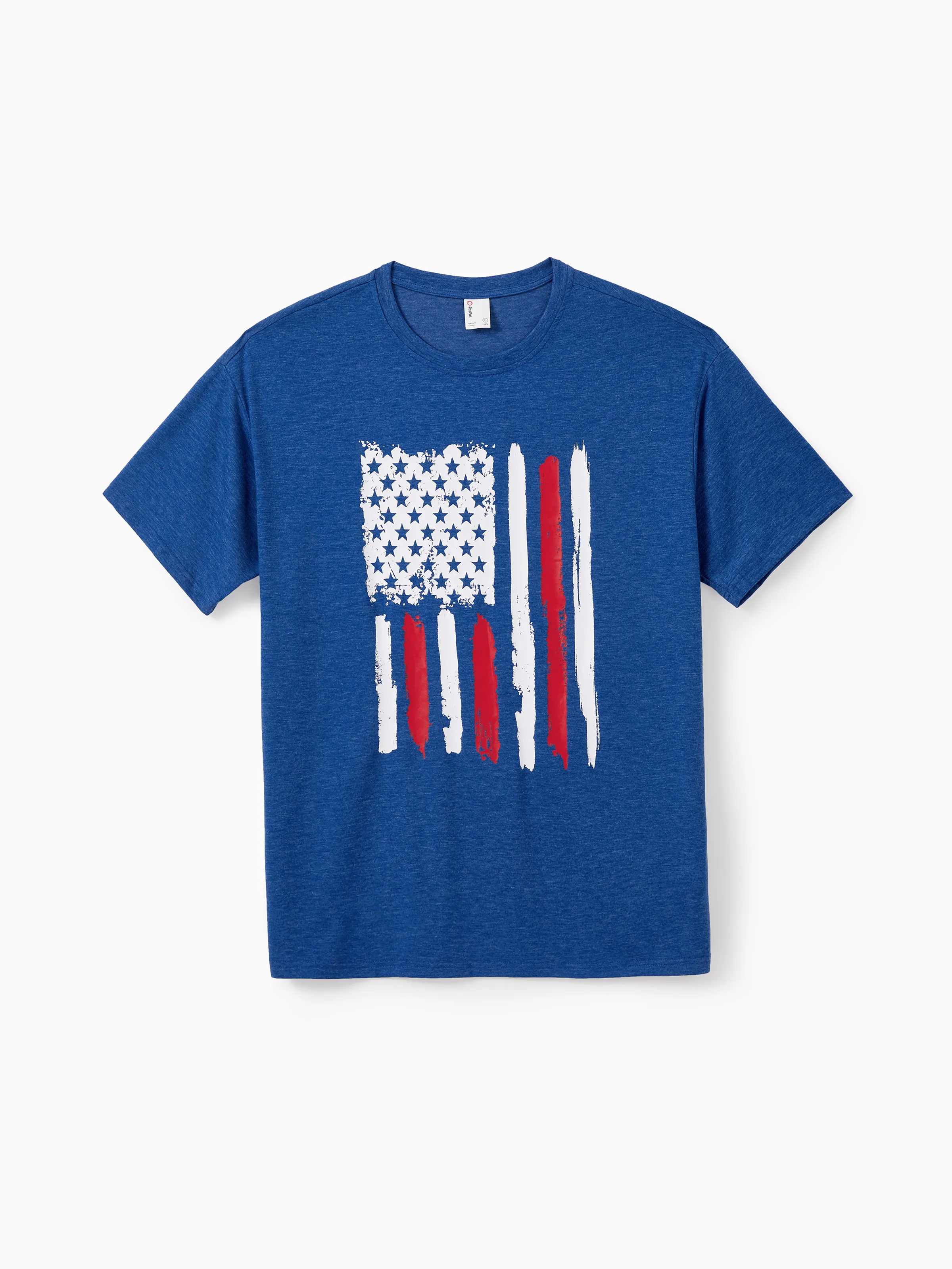 

Independence Day USA Family Outfit Matching Family 4th of July T-Shirts Patriotic Brush Stroke American Flag Tee