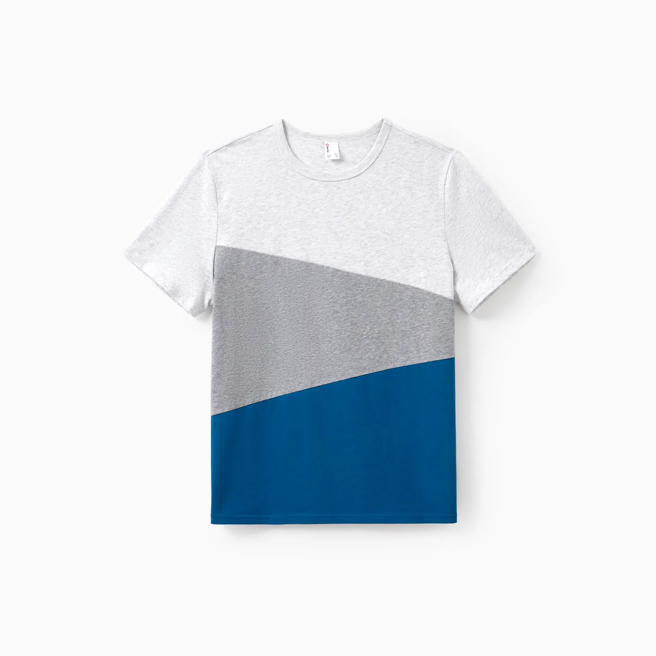 Matching Family Outfits Summer Set Colorblock Cotton Short-sleeve Shirt or Blue Tank Knit Dress for Vacation
