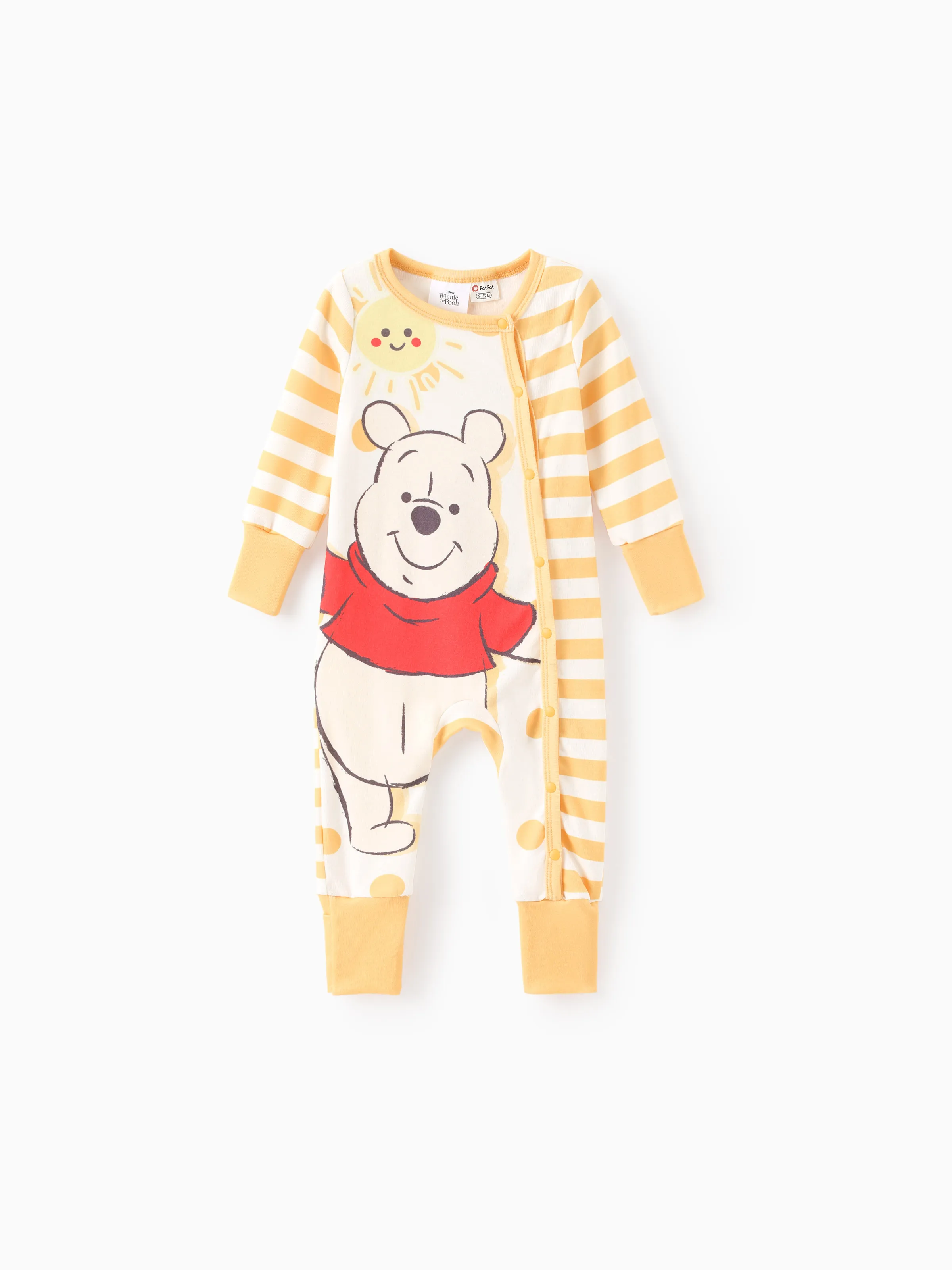 Disney Winnie the Pooh Baby Boy Naia™ Striped Enveloping Cuff Romper
