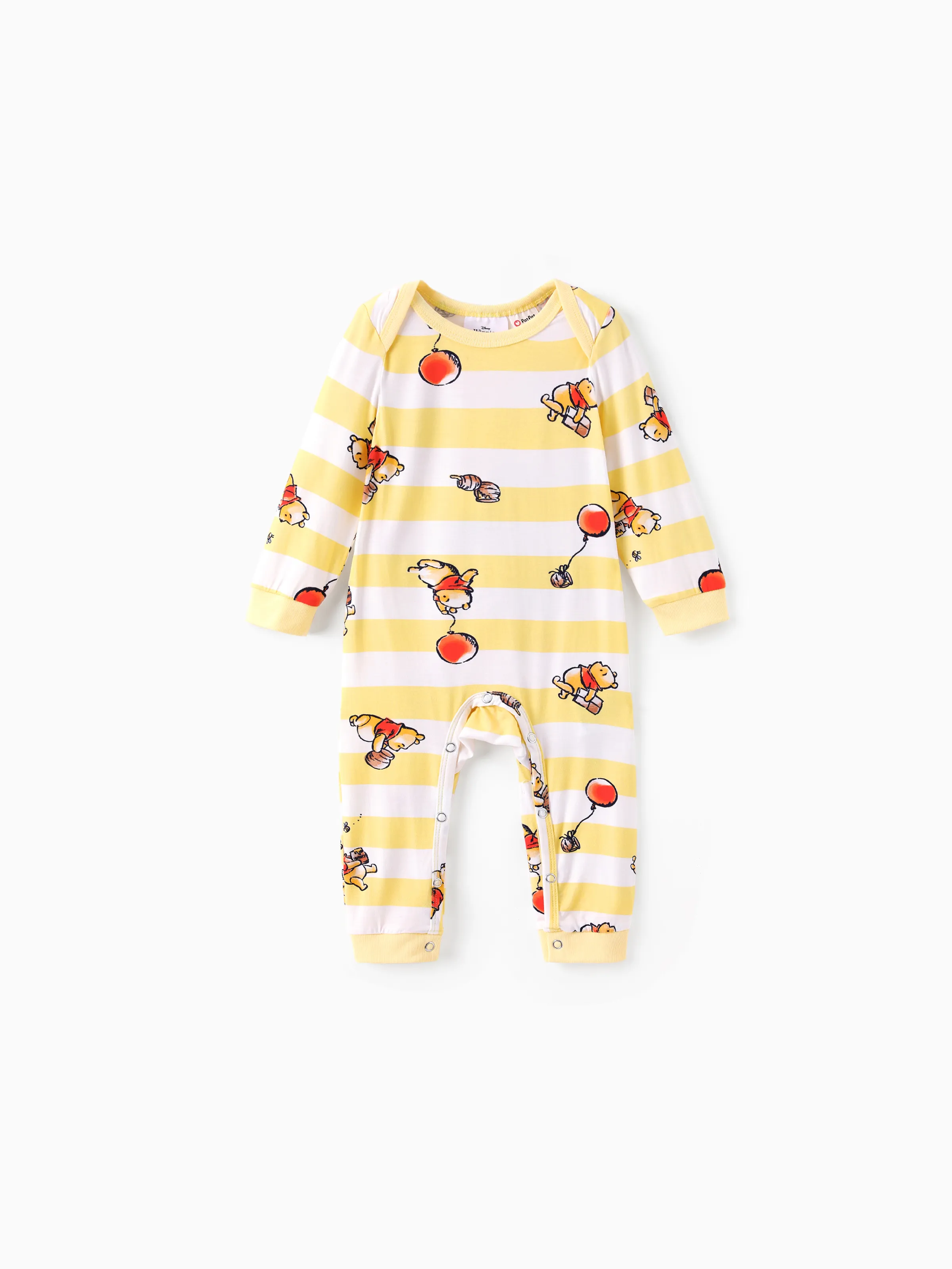 Disney Winnie the Pooh Baby Boy/Girl Bamboo Striped Print  Romper 