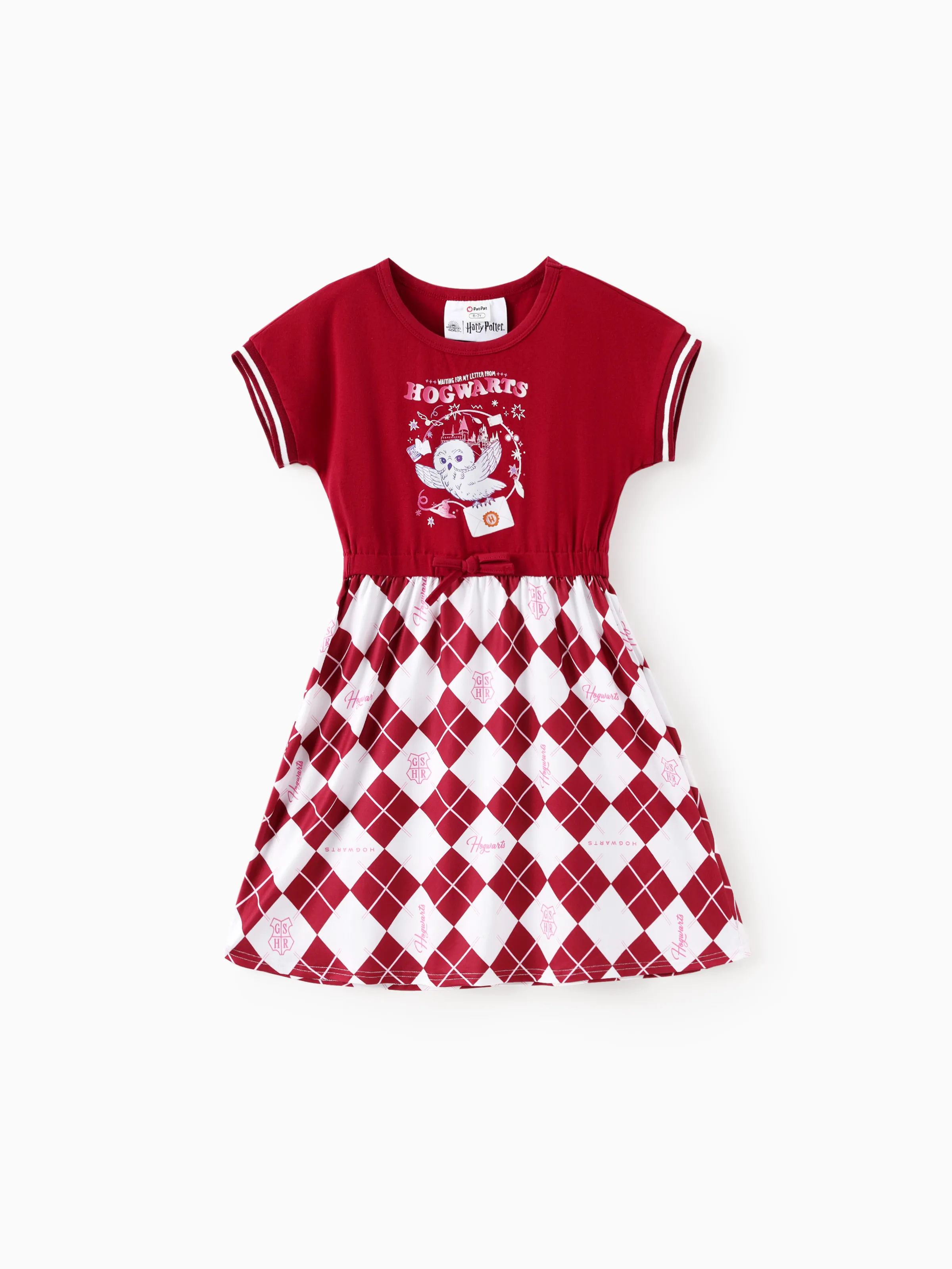 Harry Potter Toddler/Kid Girl Cotton Owl Plaid Print Dress