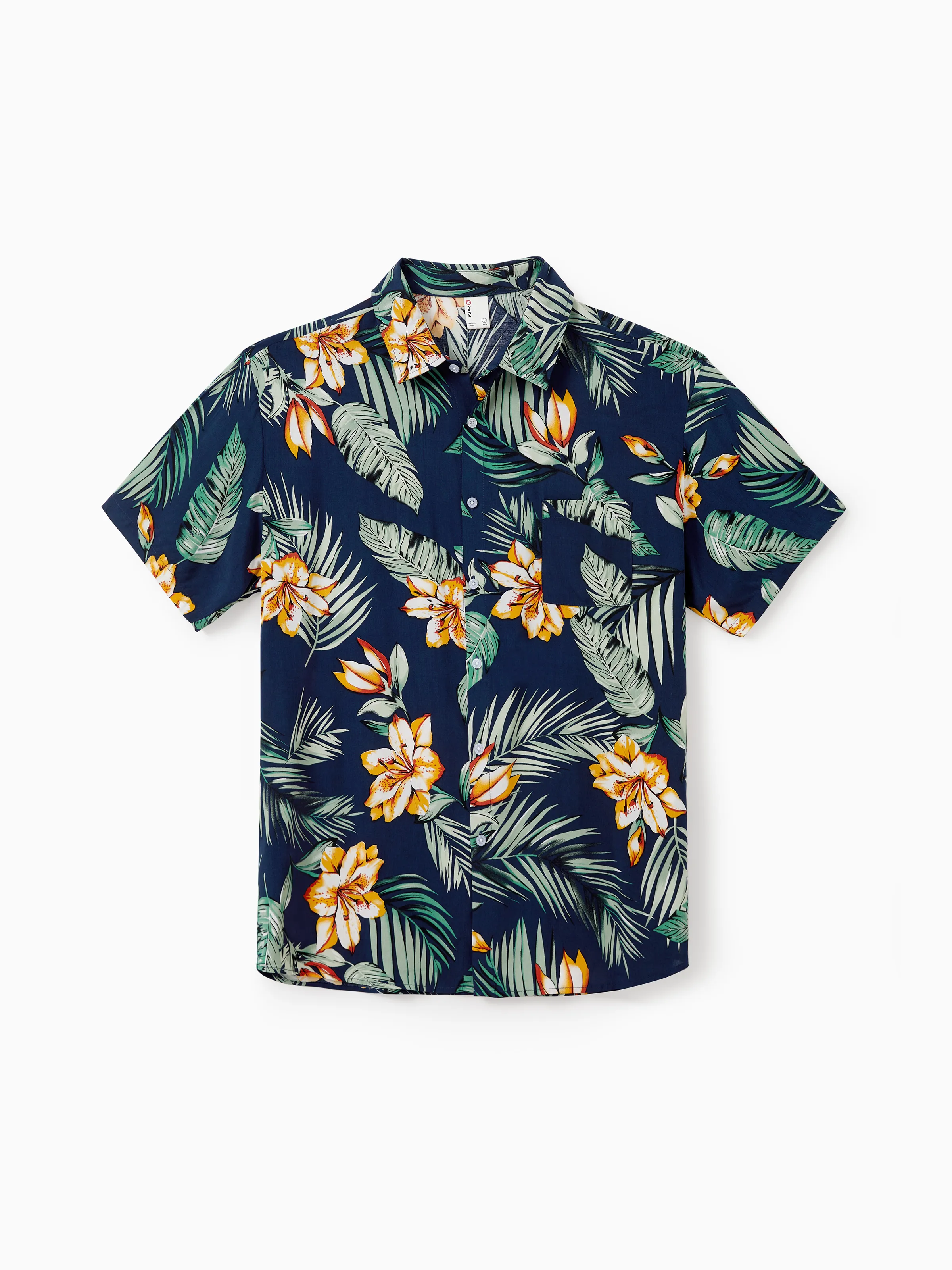 

Matching Family Outfit Tropical Floral Ruffle Off Shoulder Smocking Top and Pants Set or Short-sleeve Shirt for Couple Summer Beach Clothes