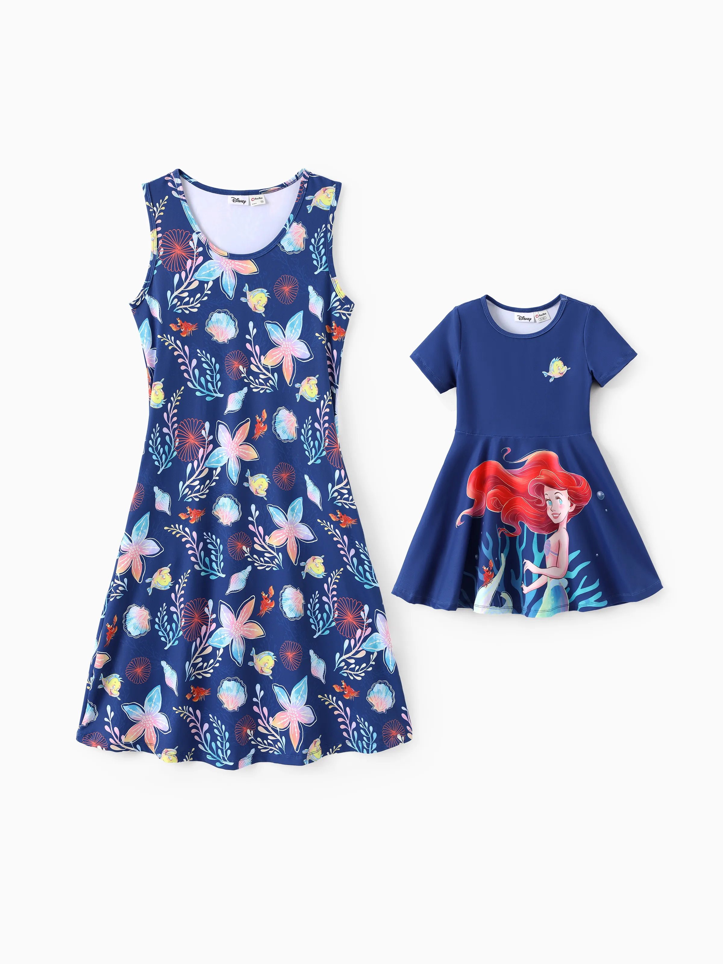 Disney Princess Mommy And Me Ariel Fish Floral Print Dress 