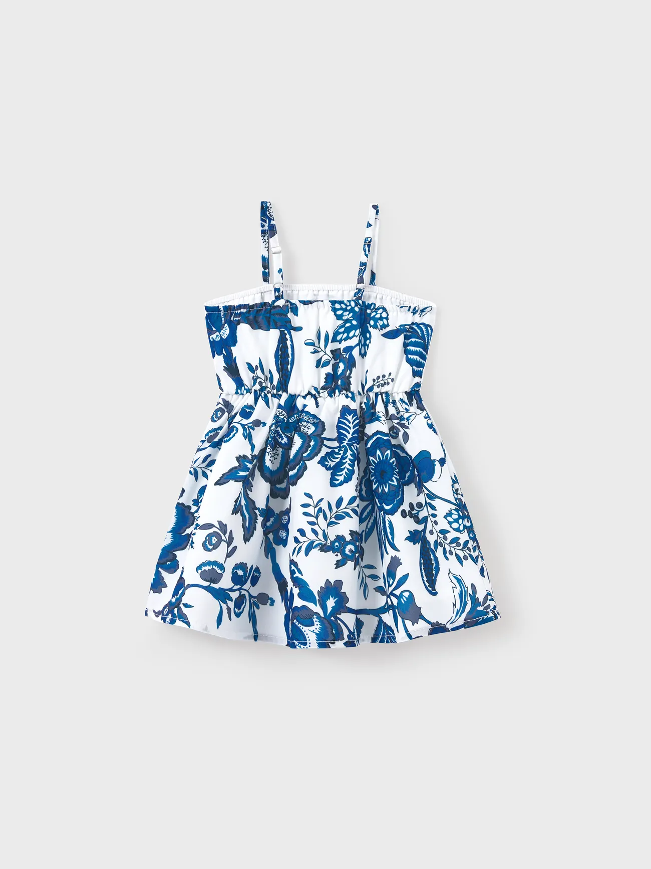 Baby Girl - Mommy and Me Dresses Blue Leaf Print Cut out waist Smocked Back Halter/ Strap Dress for Hawaii/Cruise/Resort/ Family Matching Outfits Casual Wear - Blue - image 15