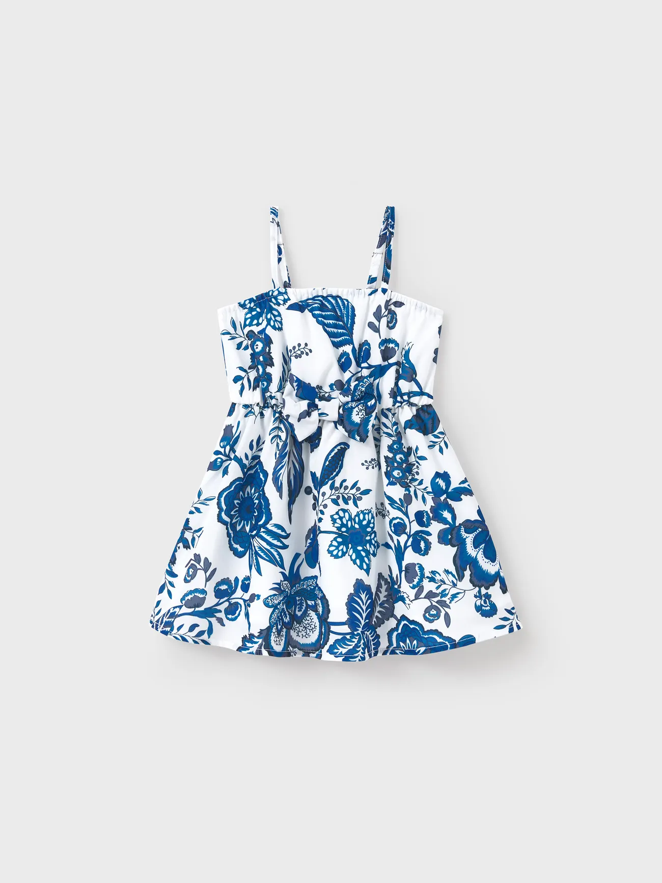 Baby Girl - Mommy and Me Dresses Blue Leaf Print Cut out waist Smocked Back Halter/ Strap Dress for Hawaii/Cruise/Resort/ Family Matching Outfits Casual Wear - Blue - image 12