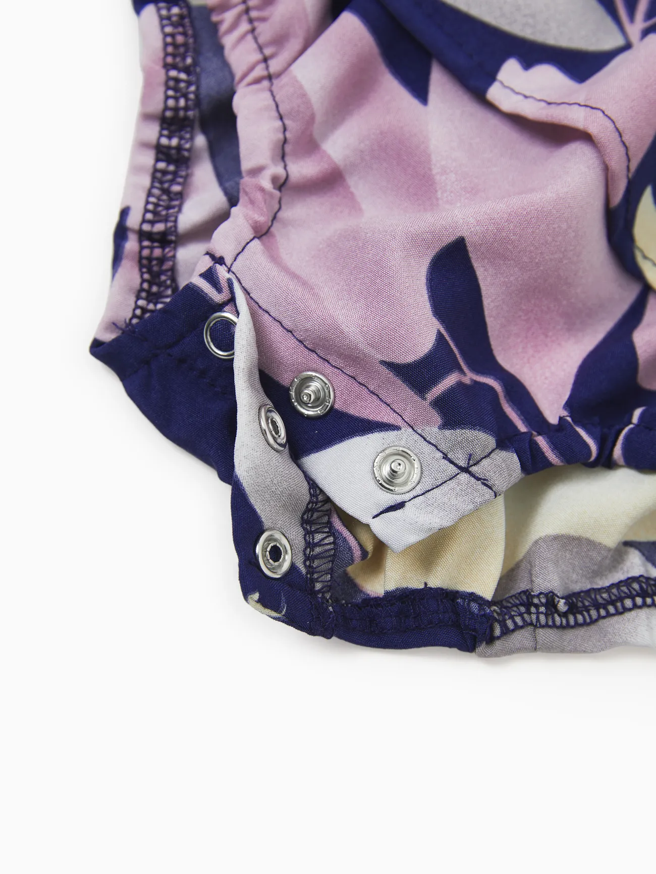 Baby Girl - Mommy and Me Dresses Tropical Plants Floral Print Strap Belted Matching Dress - Purple - image 16