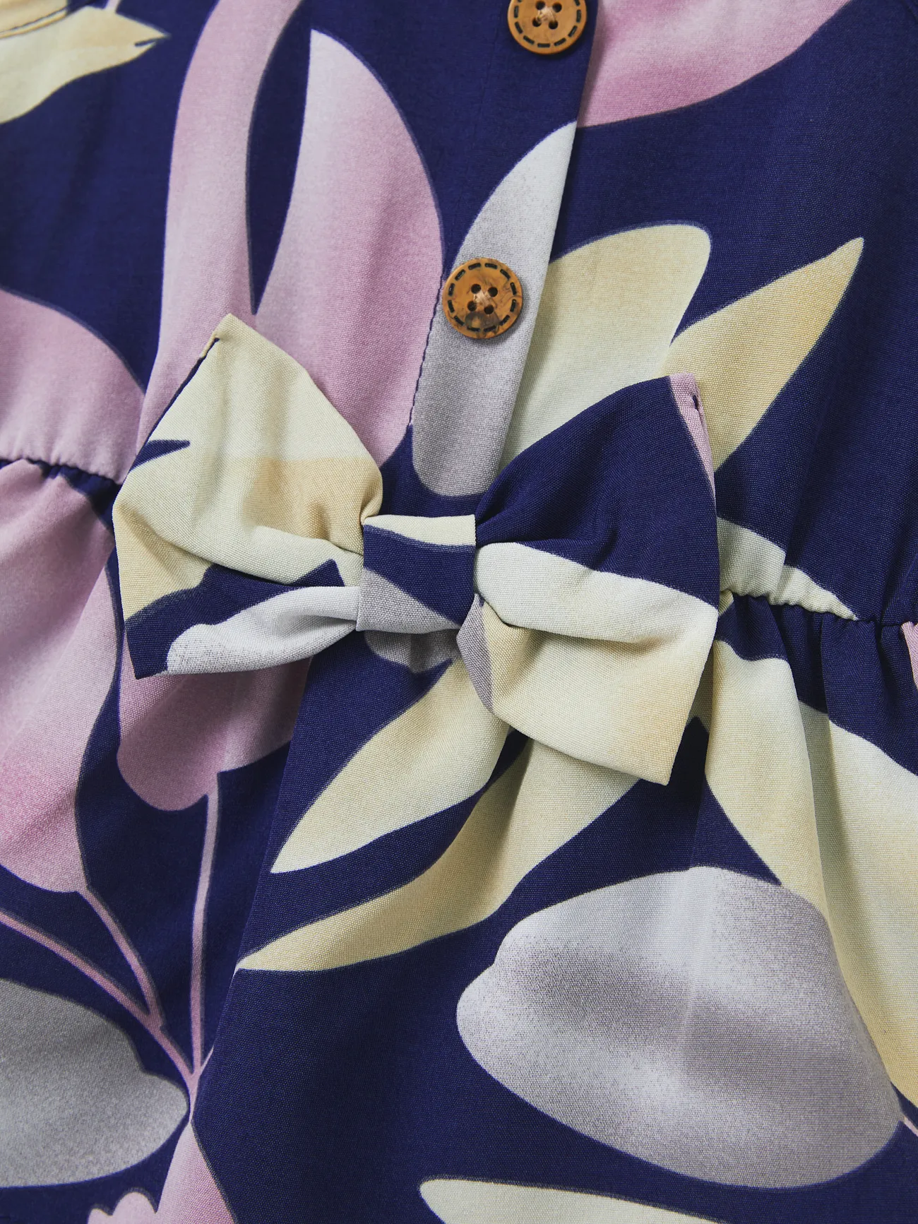 Baby Girl - Mommy and Me Dresses Tropical Plants Floral Print Strap Belted Matching Dress - Purple - image 15