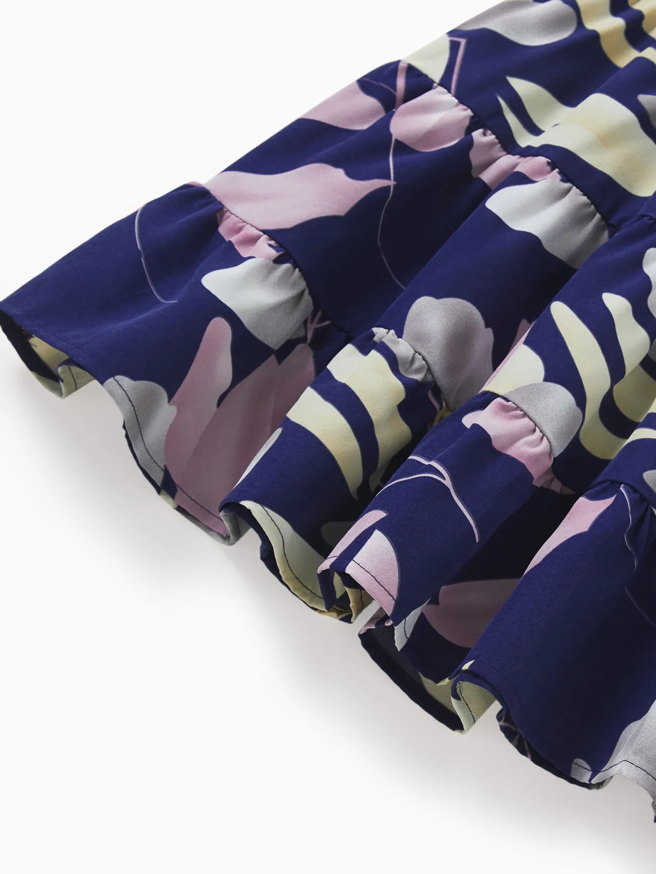 Girl - Mommy and Me Dresses Tropical Plants Floral Print Strap Belted Matching Dress - Purple - image 11