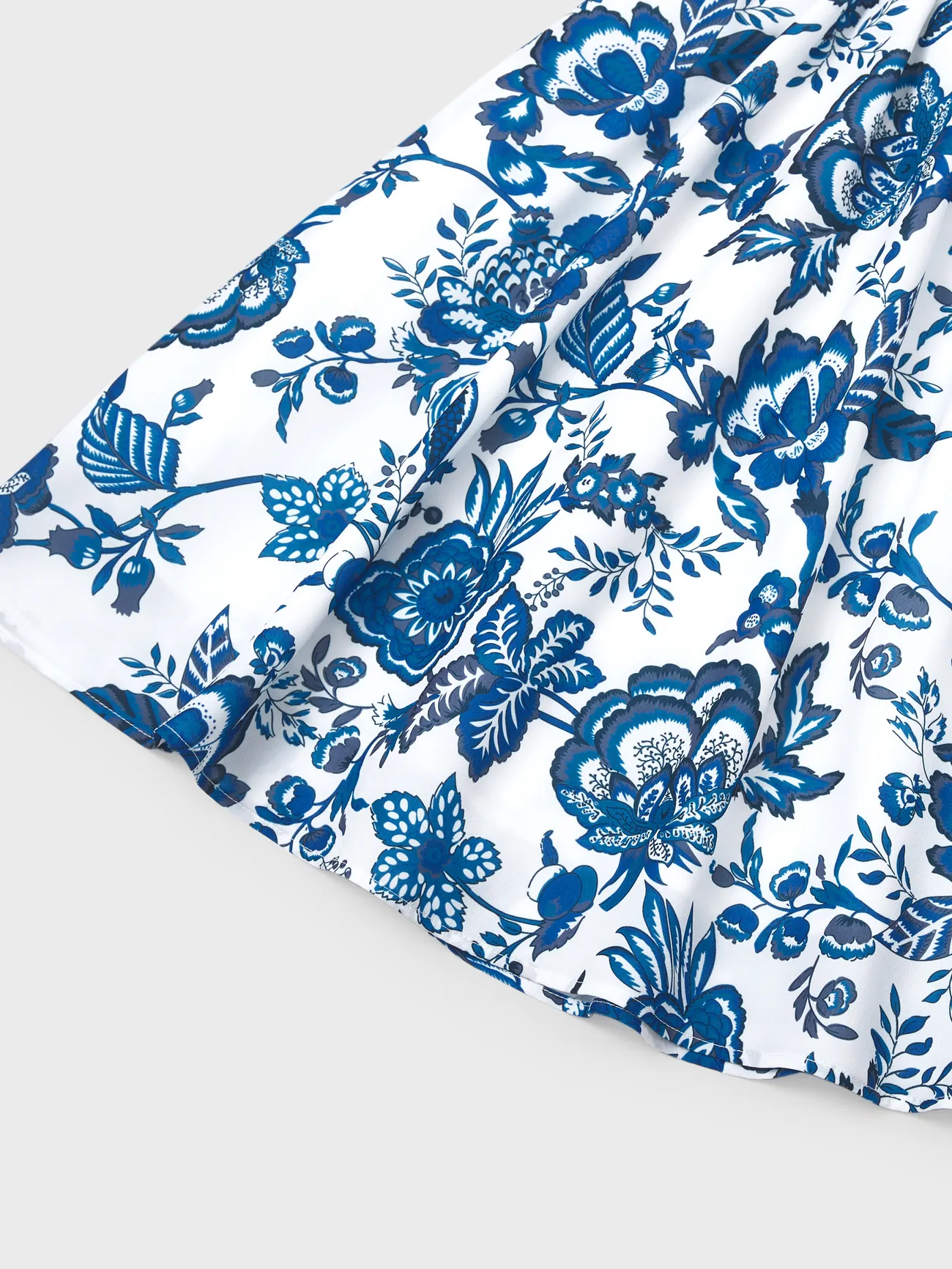 Women - Mommy and Me Dresses Blue Leaf Print Cut out waist Smocked Back Halter/ Strap Dress for Hawaii/Cruise/Resort/ Family Matching Outfits Casual Wear - Blue - image 6