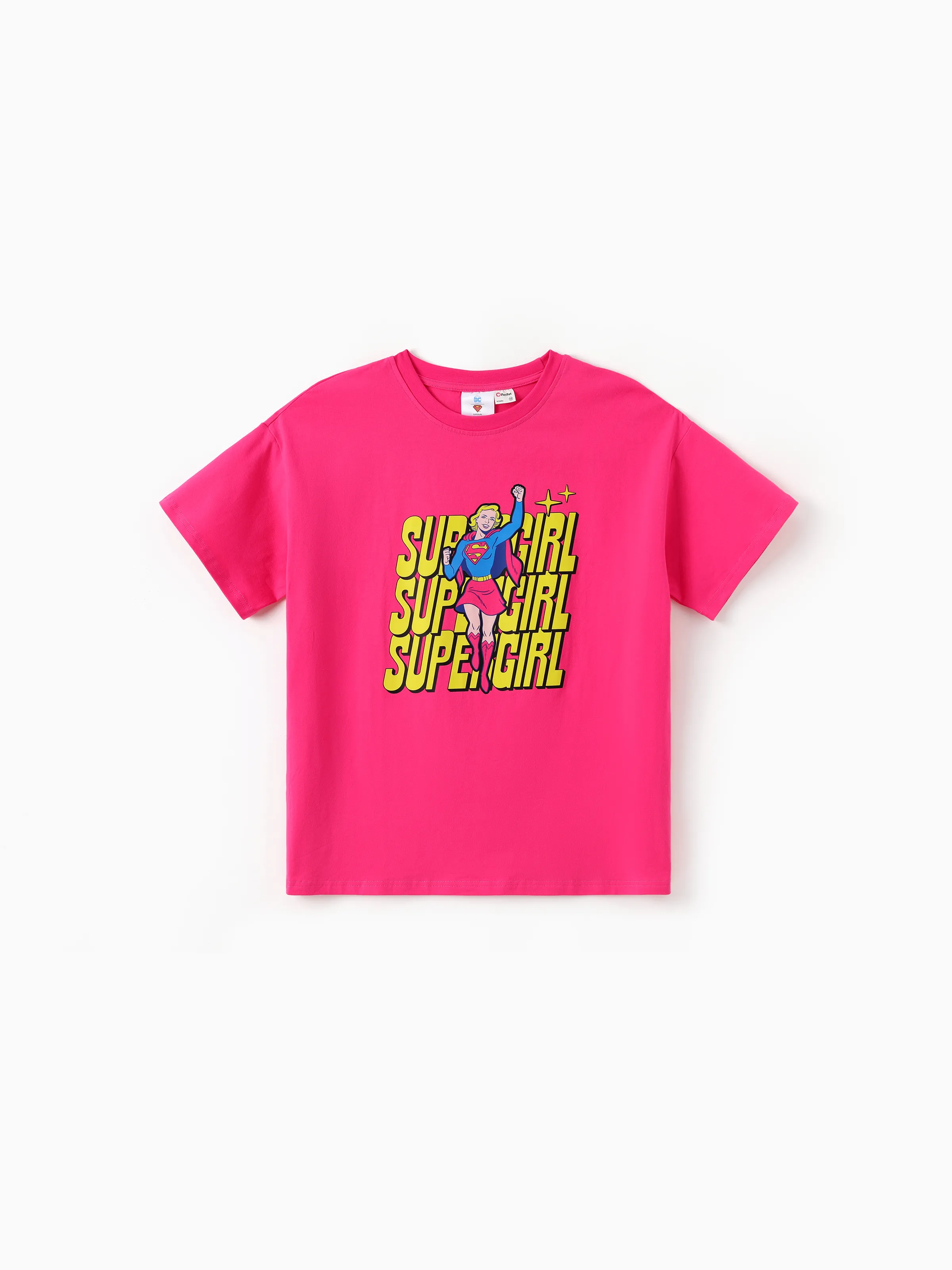 

Justice League Family matching Cotton Superman/Supergirl Short-sleeve Top