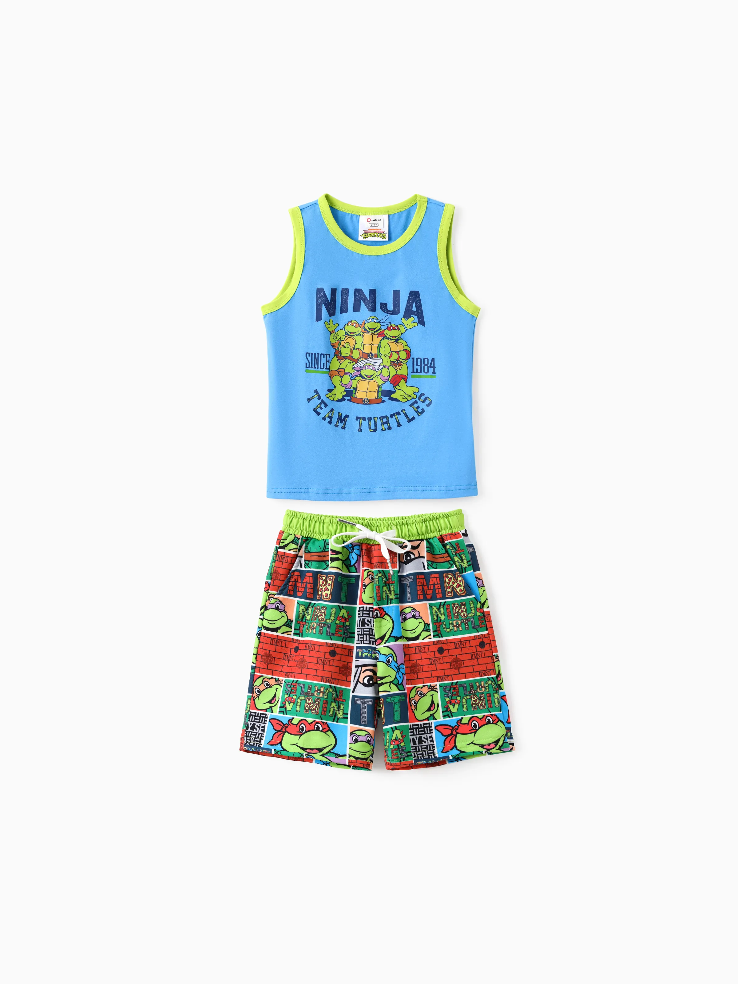 Teenage Mutant Ninja Turtles 2 unidades Chico Costura de tela Infantil Conjuntos Azul
