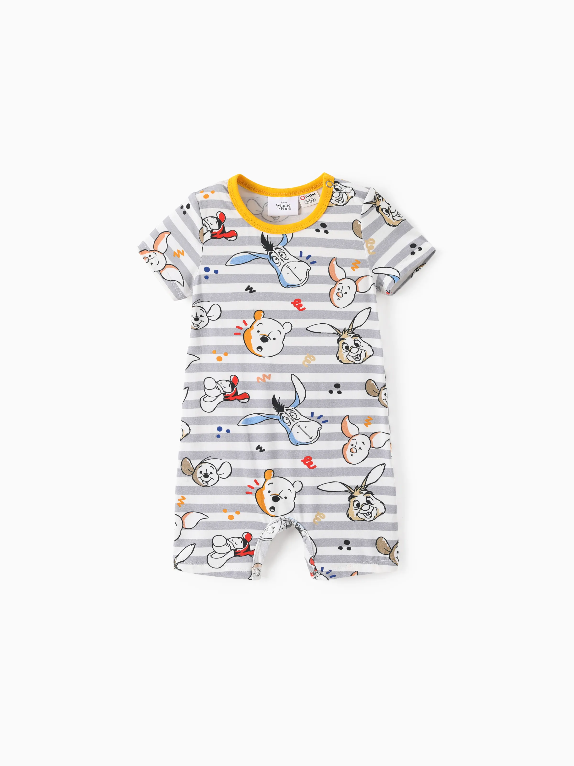Disney Winnie the Pooh Baby Boy/Girl Bamboo Striped Print Romper