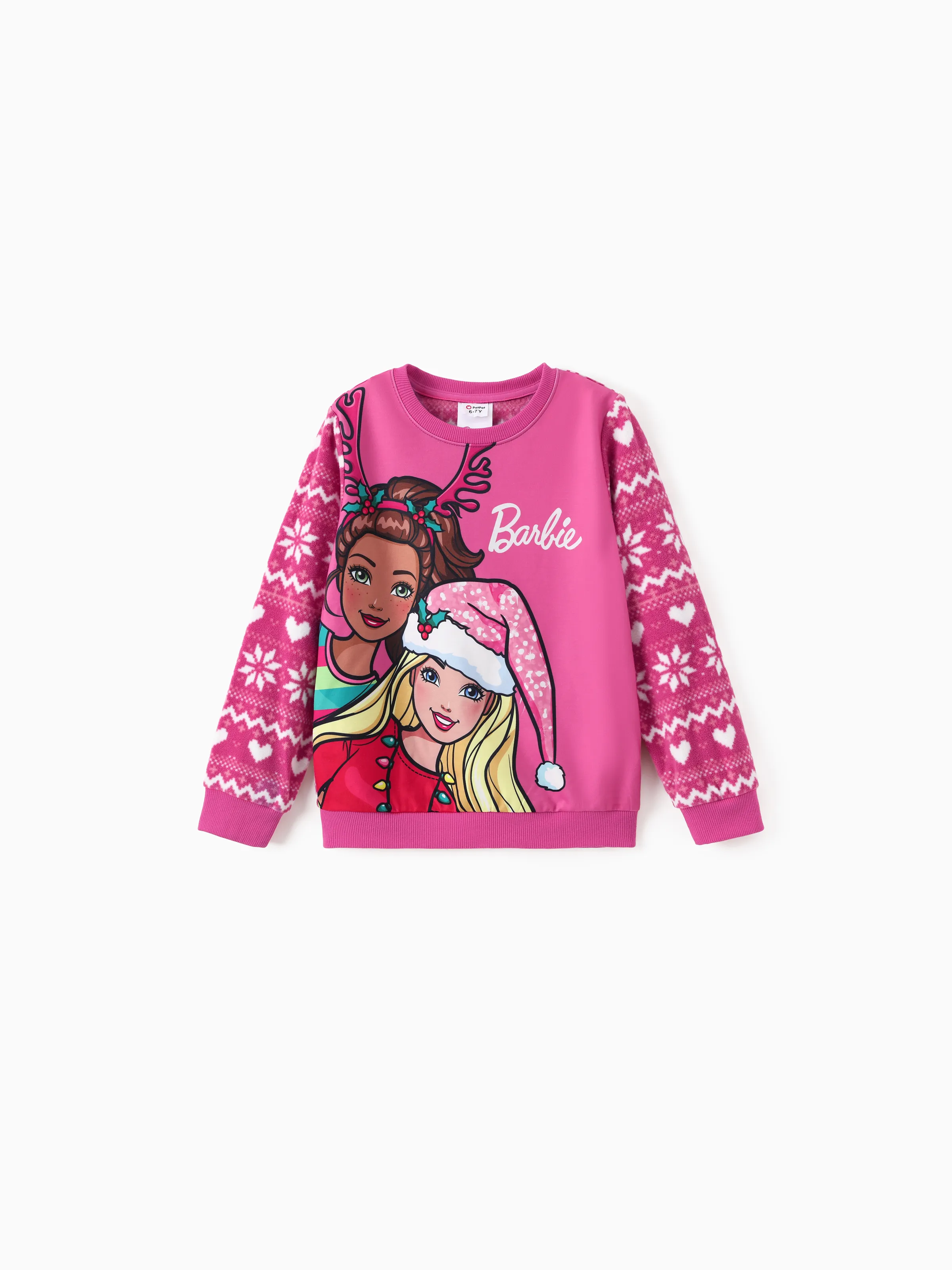 Barbie Kid Girl Christmas Character Print Long-sleeve Sweatshirt