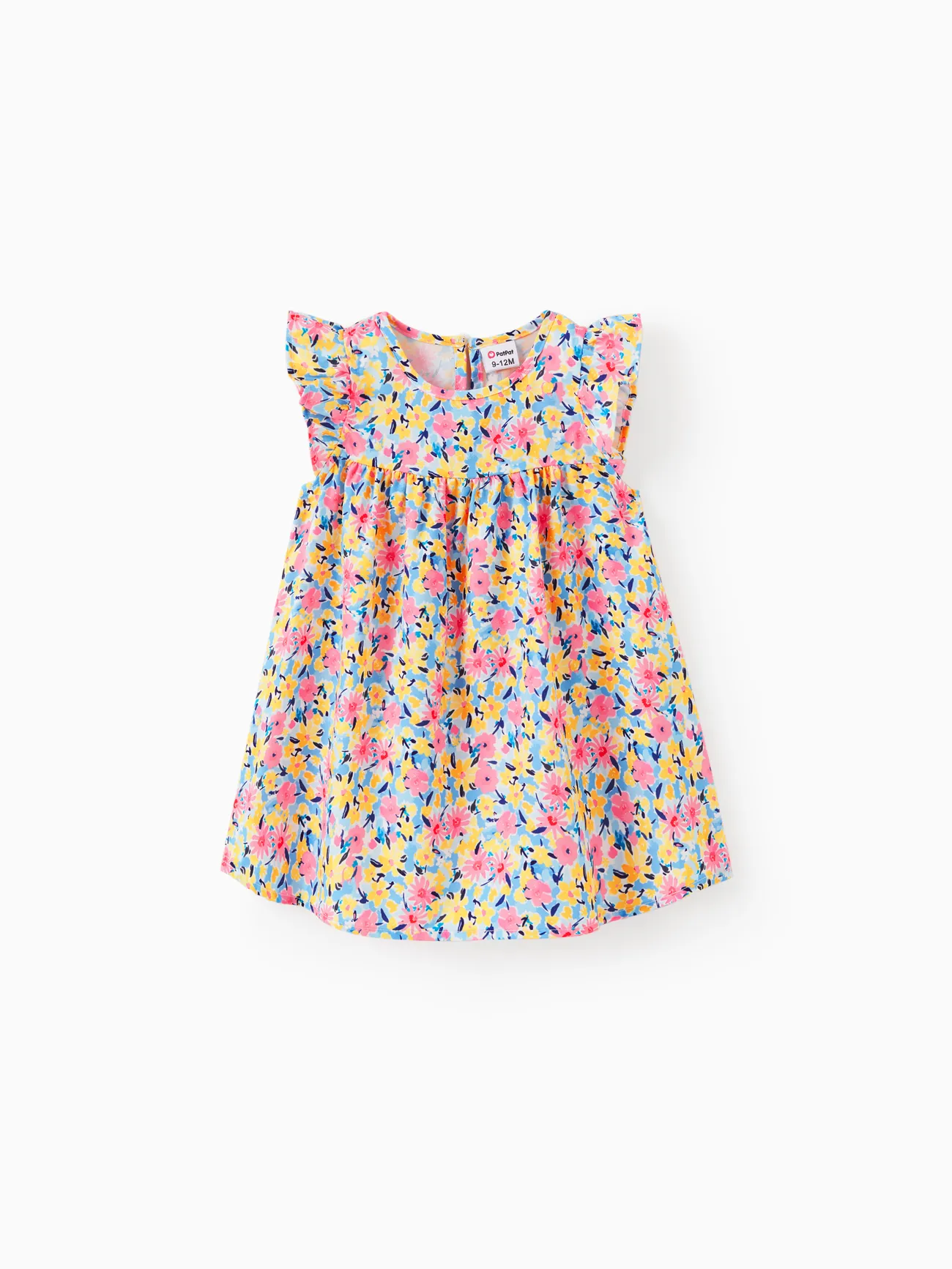 

Baby Girl Sweet Flutter-sleeve Floral Dress