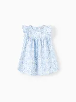 

Baby Girl Sweet Flutter-sleeve Floral Dress