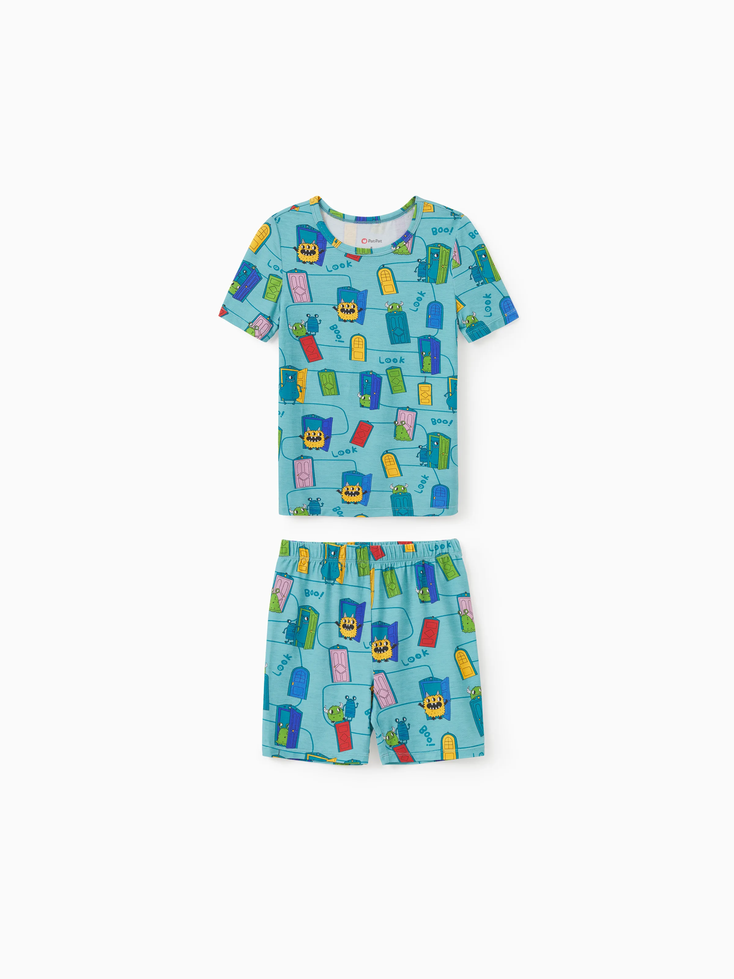 

Bamboo Family Pajamas Cartoon Print Short-sleeve Matching Pajama set ( Snug-Fitting for Children )