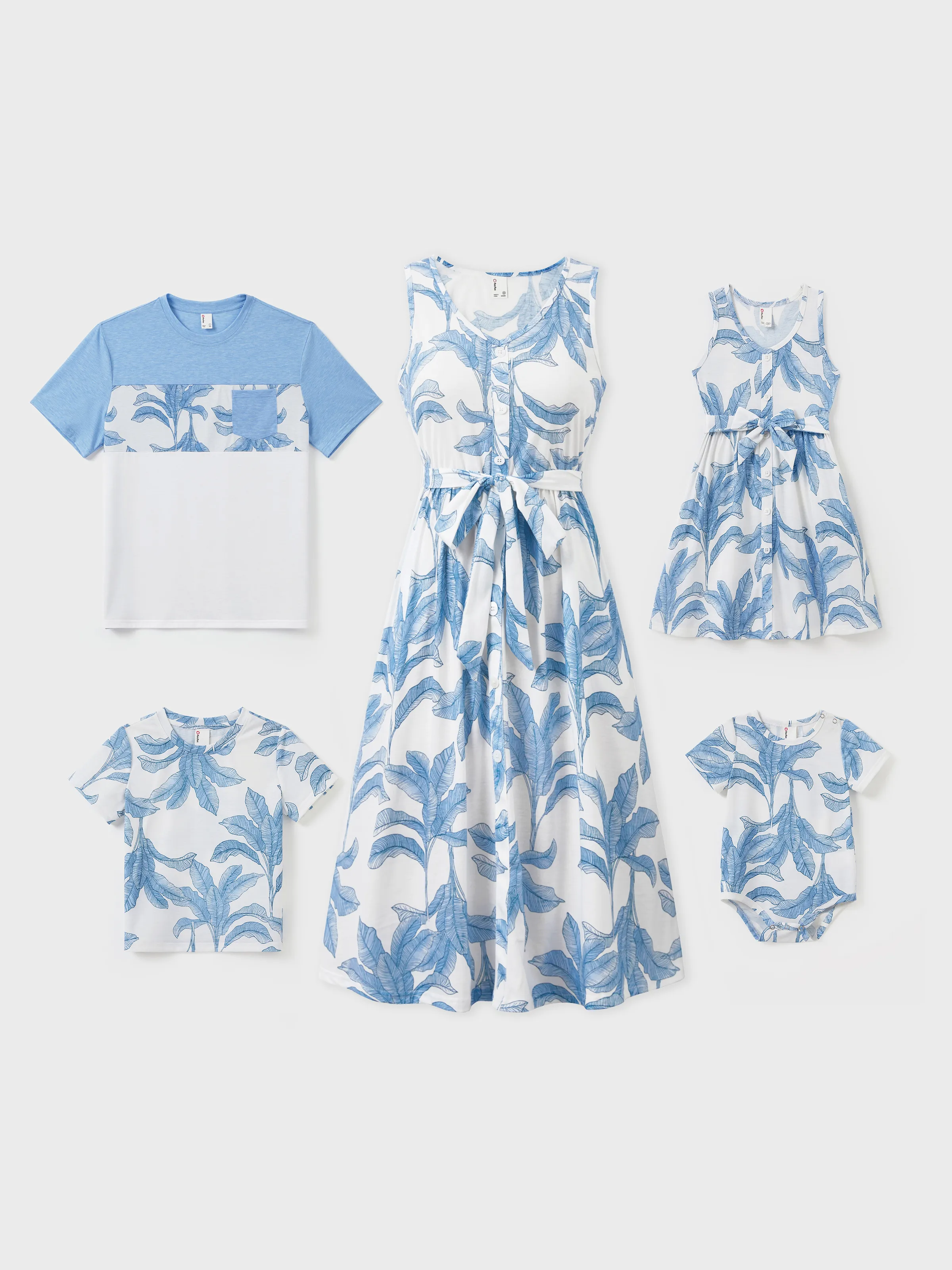 Casual Broken Flower Family Matching Suits Unisex