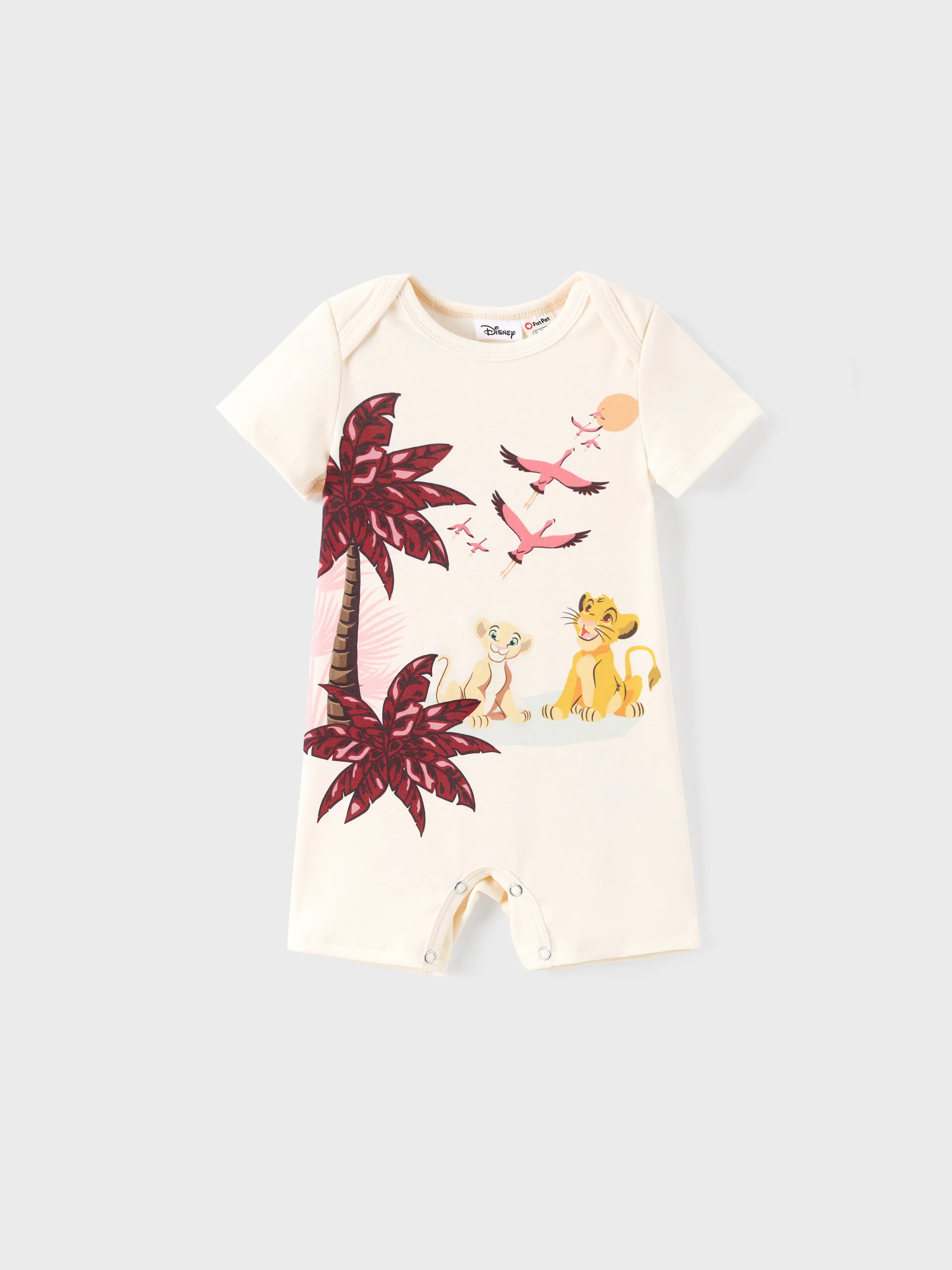 

Disney Lion King Family Matching Animal Palm Tree Print Ruffled Camisole Dress /Top/Jumpsuit